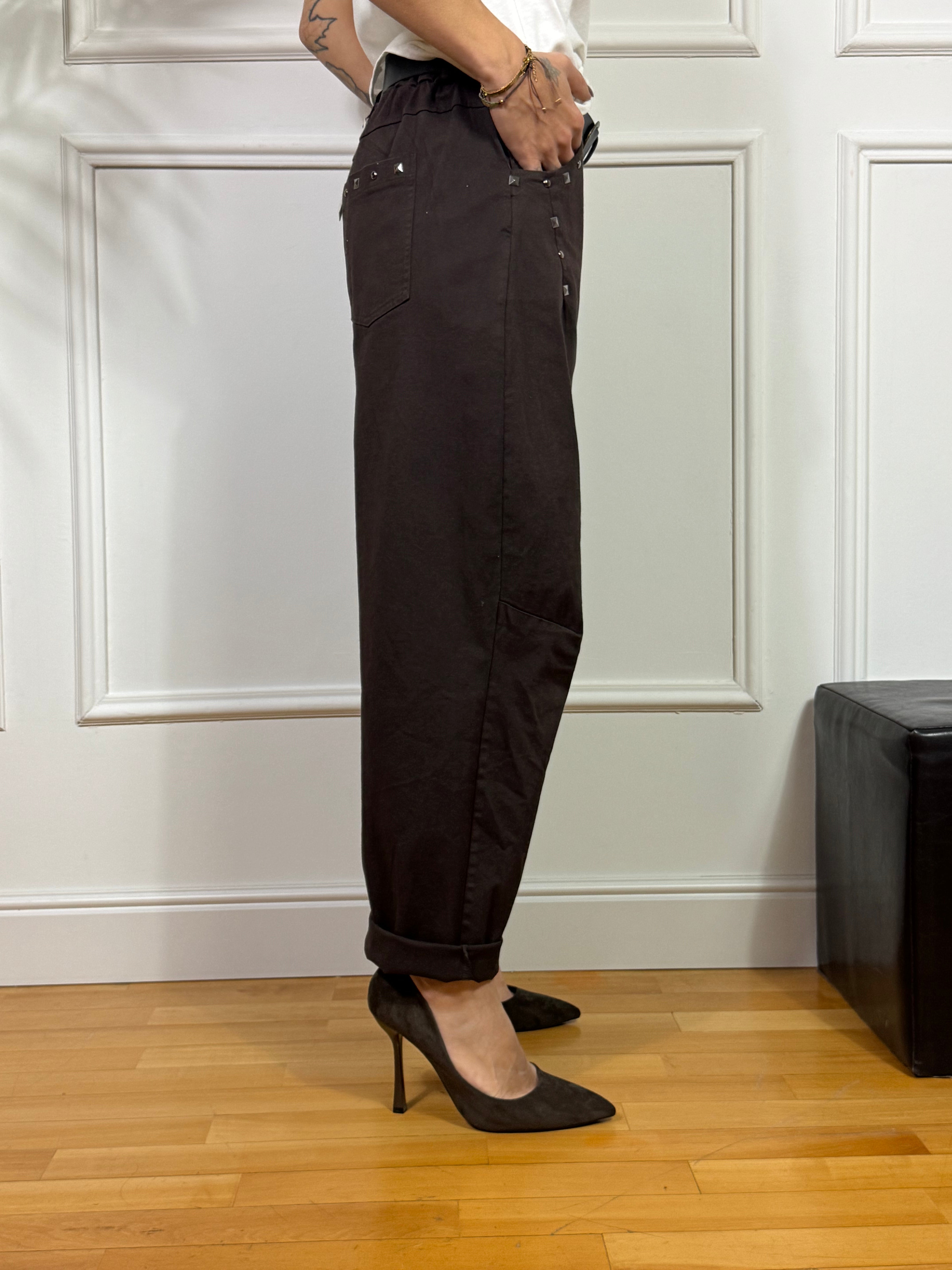 Pantalone in cotone elasticizzato Kikisix BALLOON CON BORCHIE