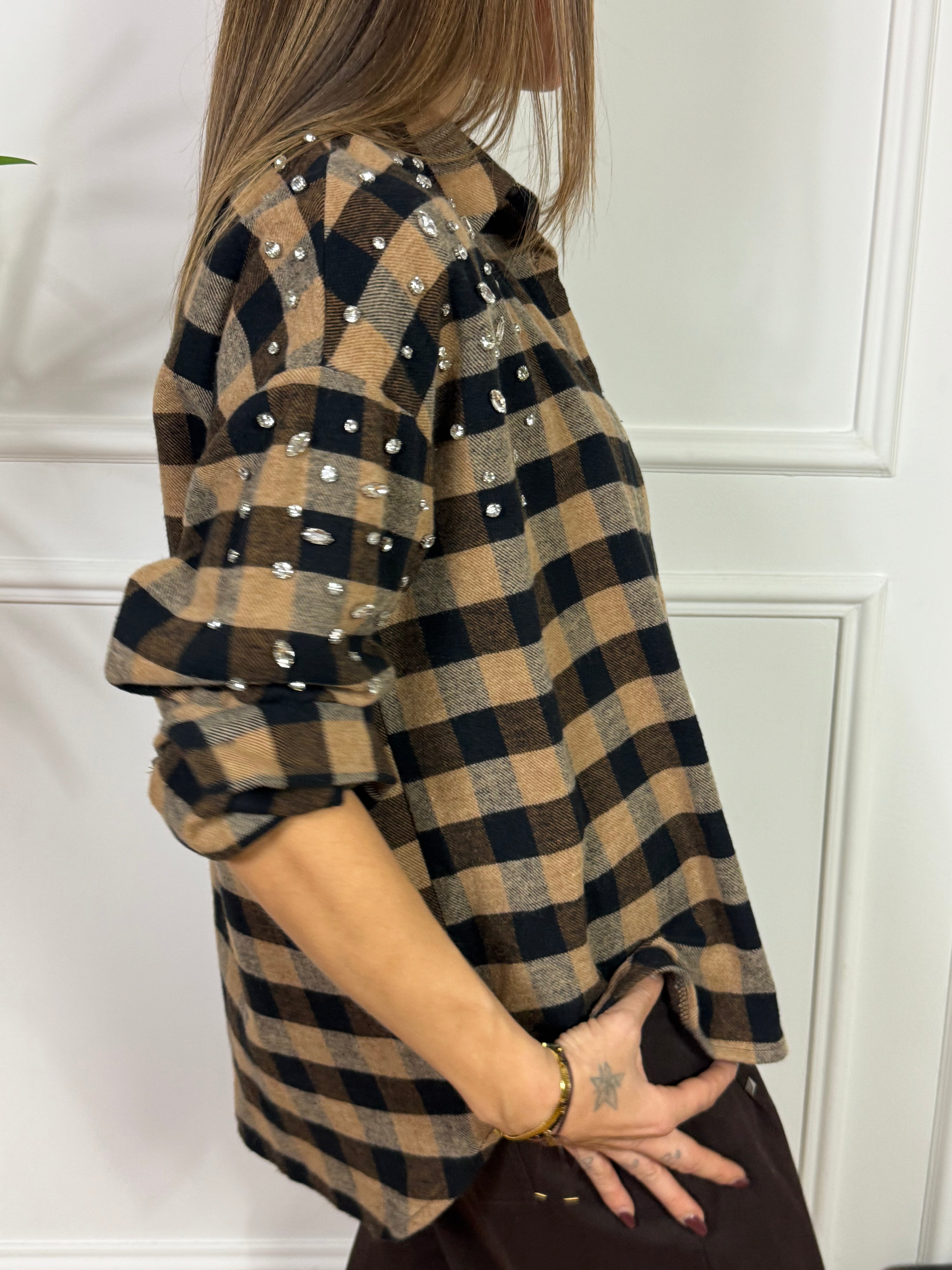 Camicia in flanella Kikisix SCOZZESE CON ZIRCONI