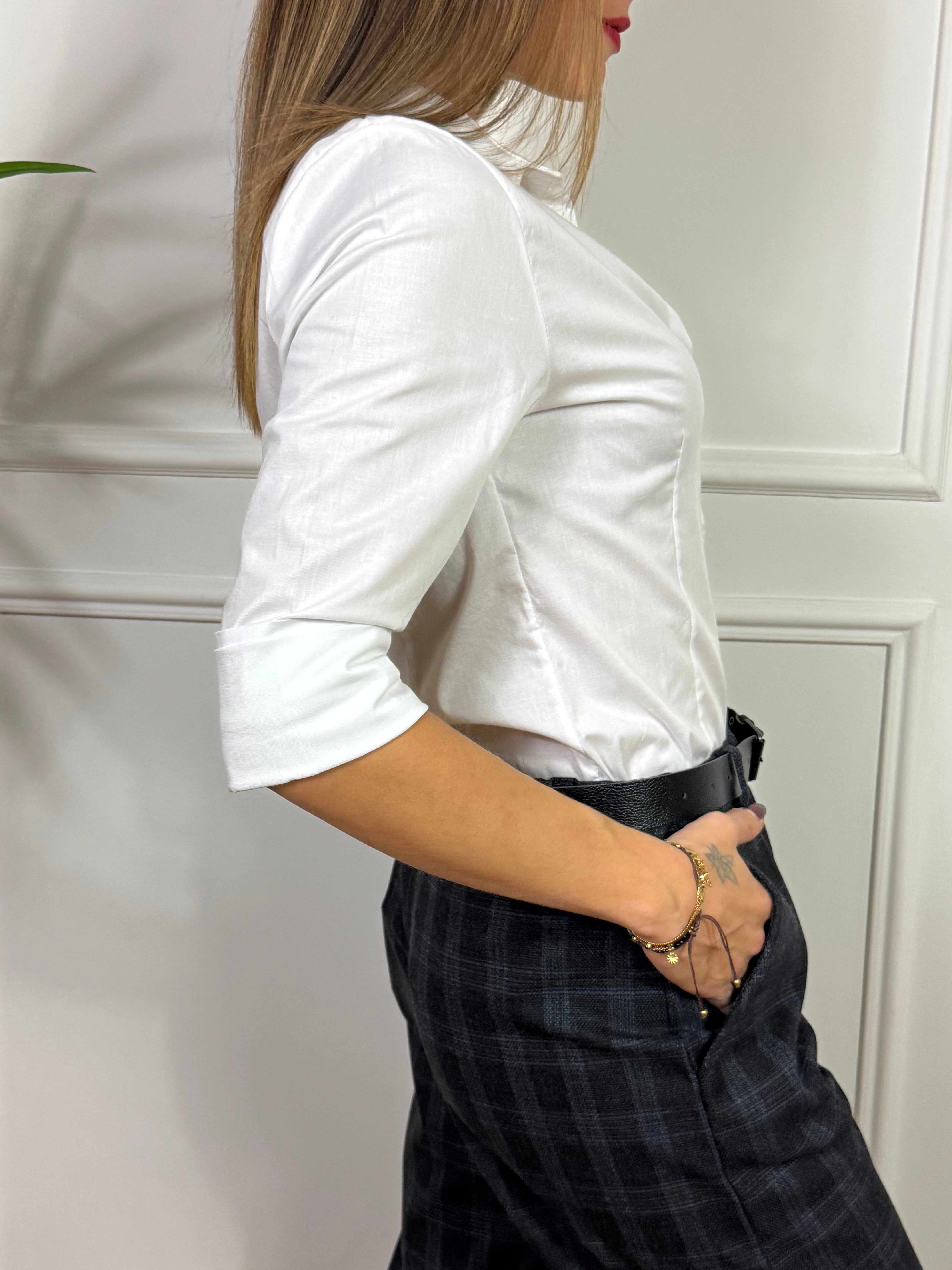 Camicia in cotone elasticizzato Kikisix BASIC SFIANCATA