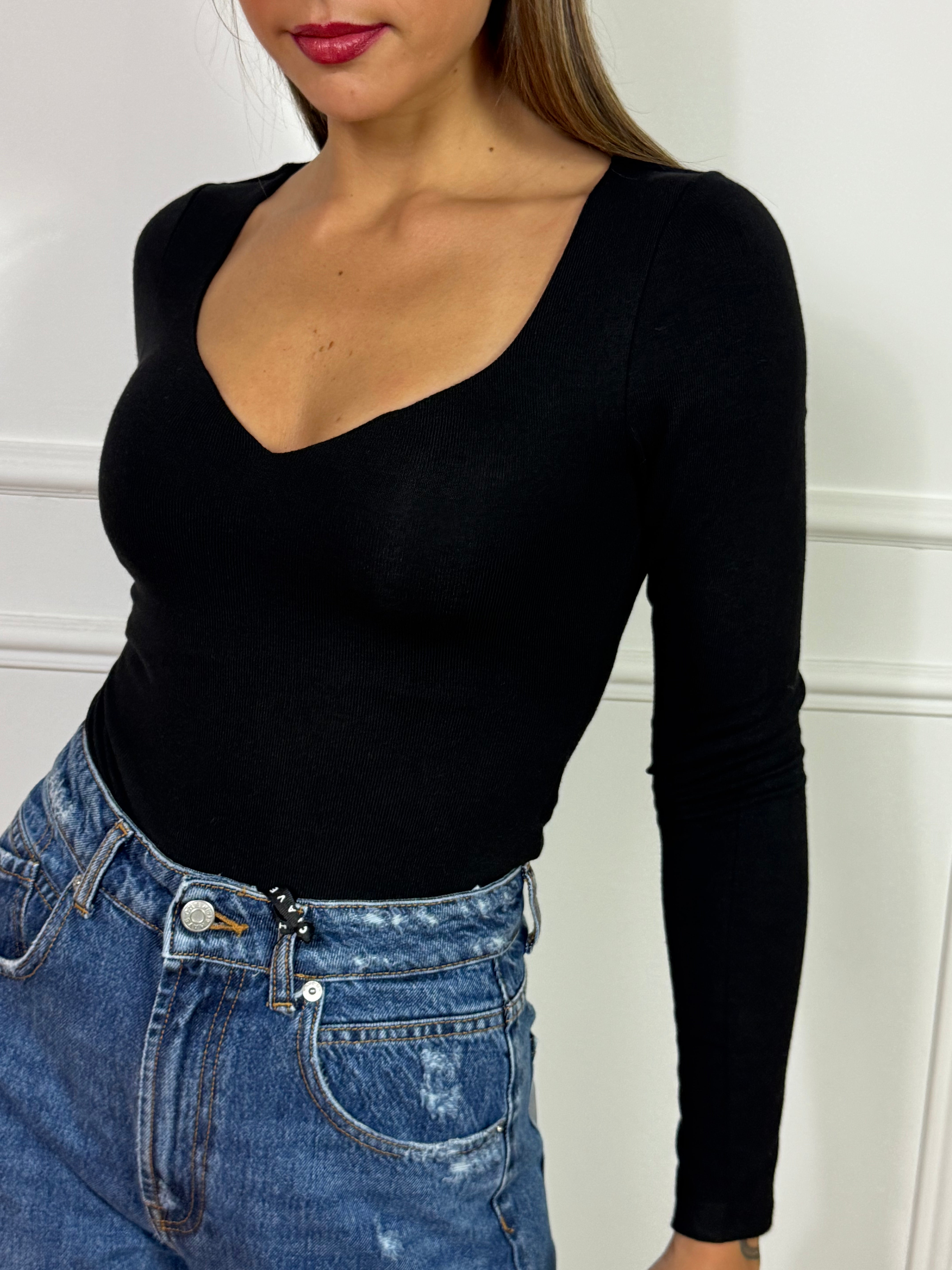 Maglia body Have One scollo cuore con coppette preformate