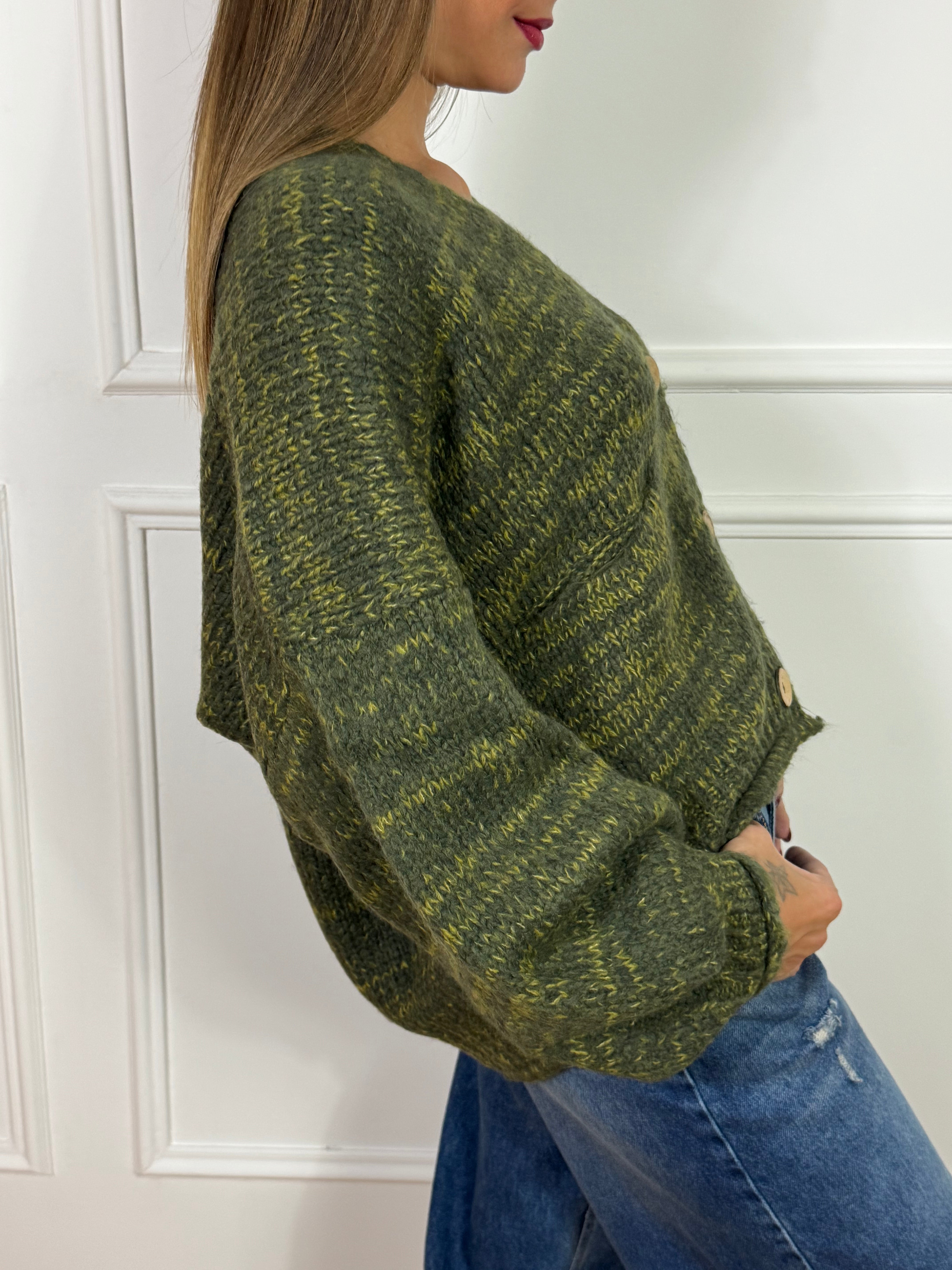 Cardigan OVER con bottoni Have One SFUMATURE MELANGE