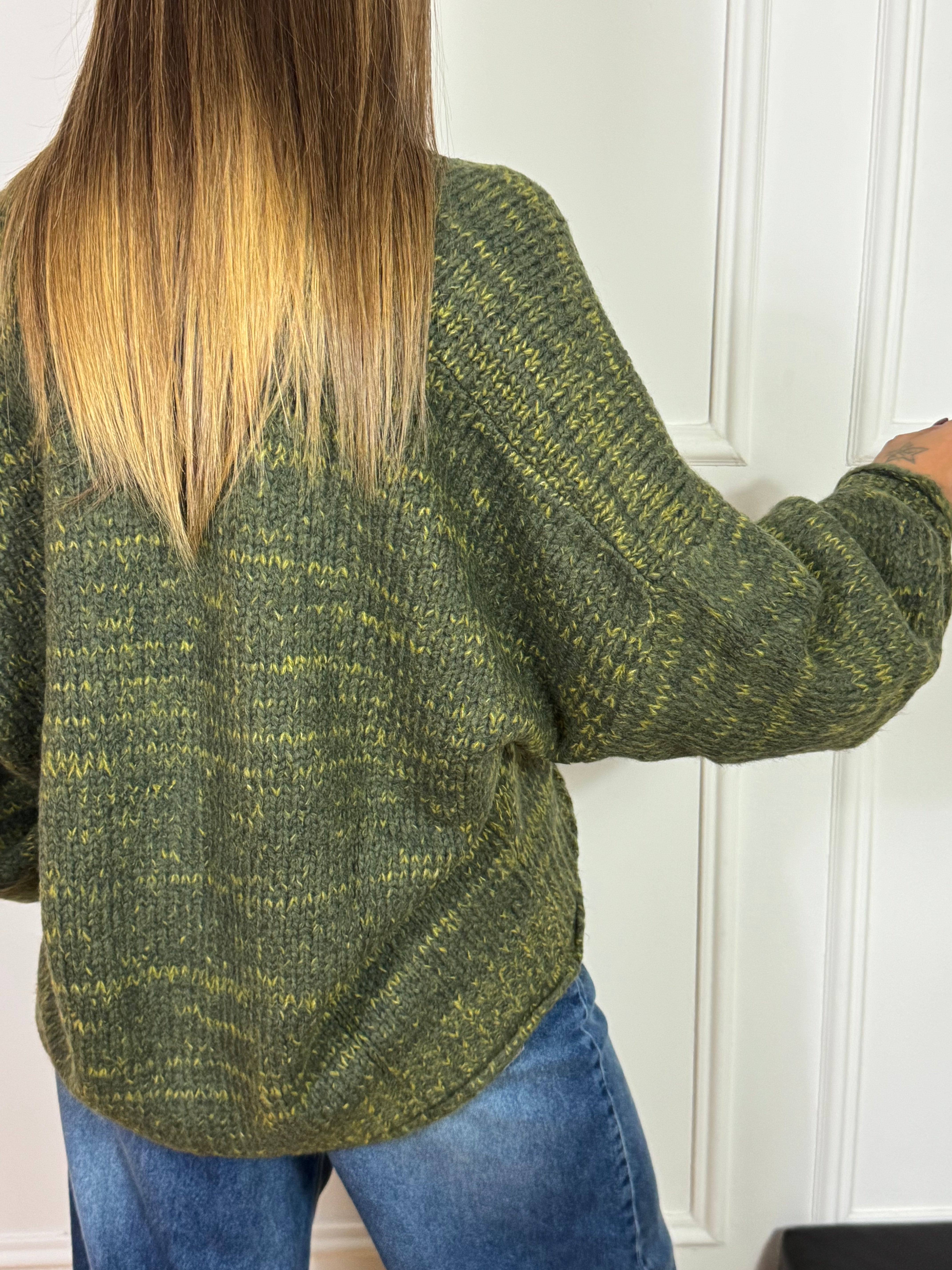 Cardigan OVER con bottoni Have One SFUMATURE MELANGE
