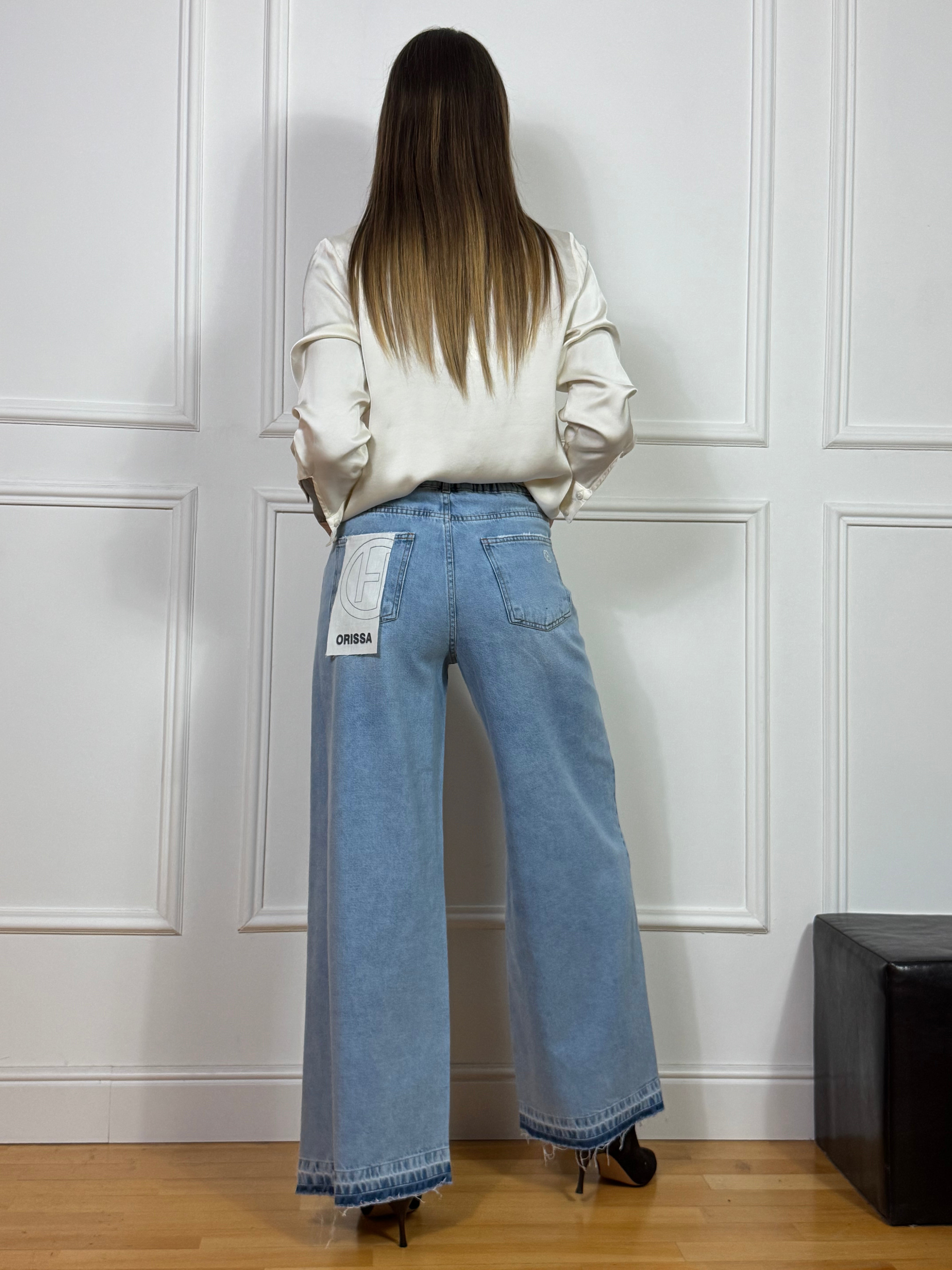 Jeans Have One ORISSA - WIDE con elastico dietro - lavaggio CHIARO