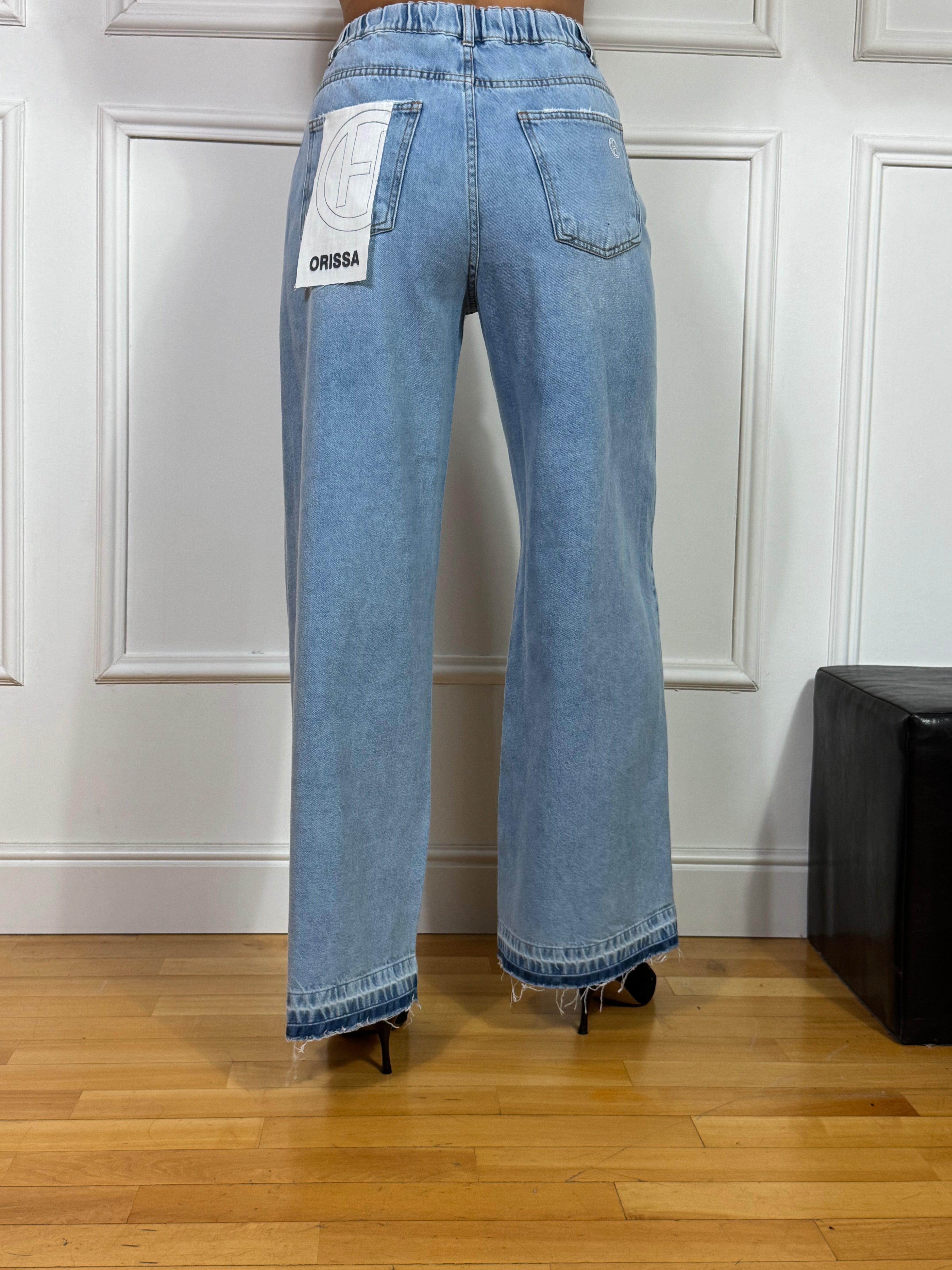 Jeans Have One ORISSA - WIDE con elastico dietro - lavaggio CHIARO