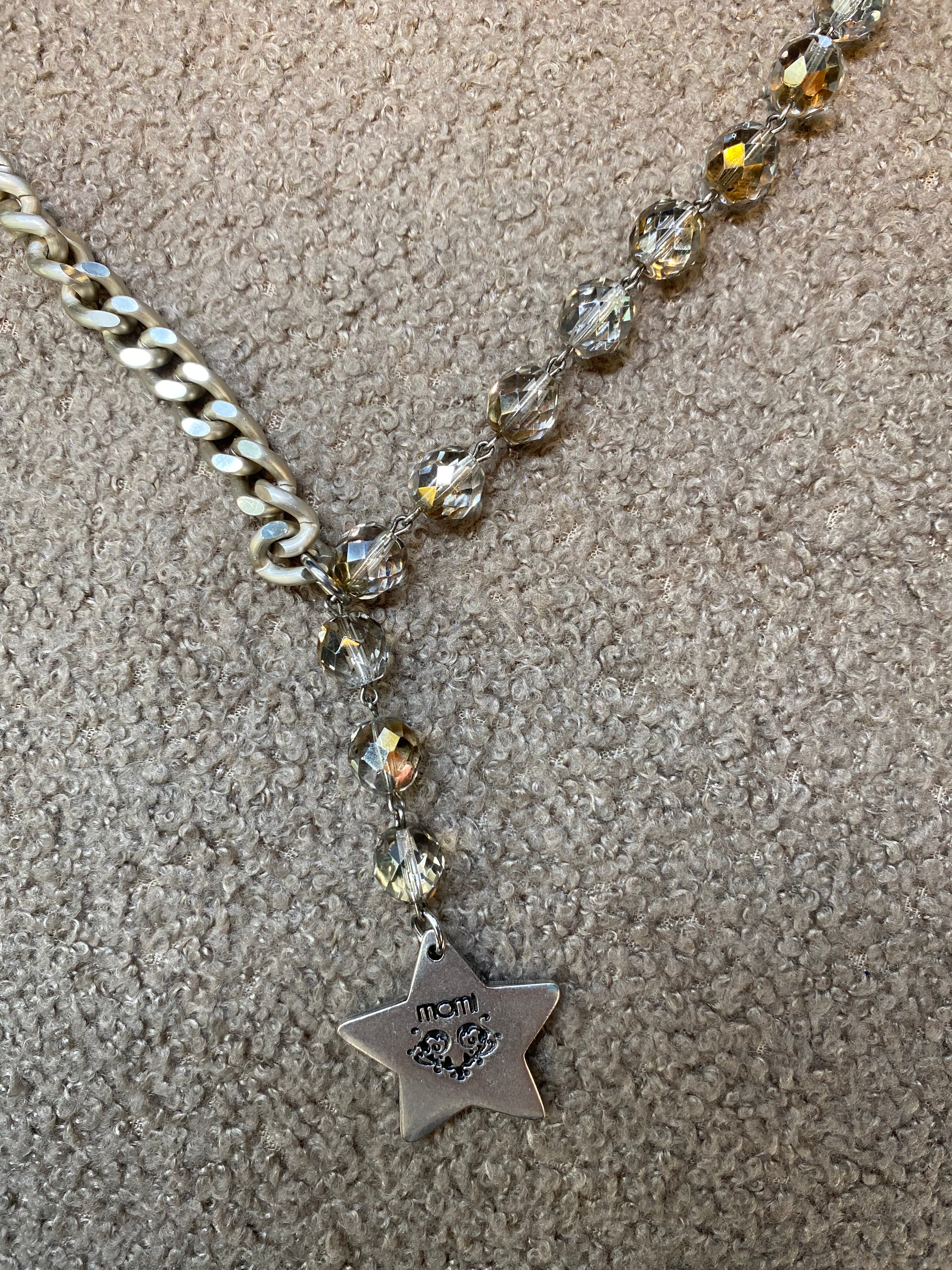Collana Momi FRANCESCA LUNGA -ARGENTO - STELLA - TRASPARENTE SFUMATO
