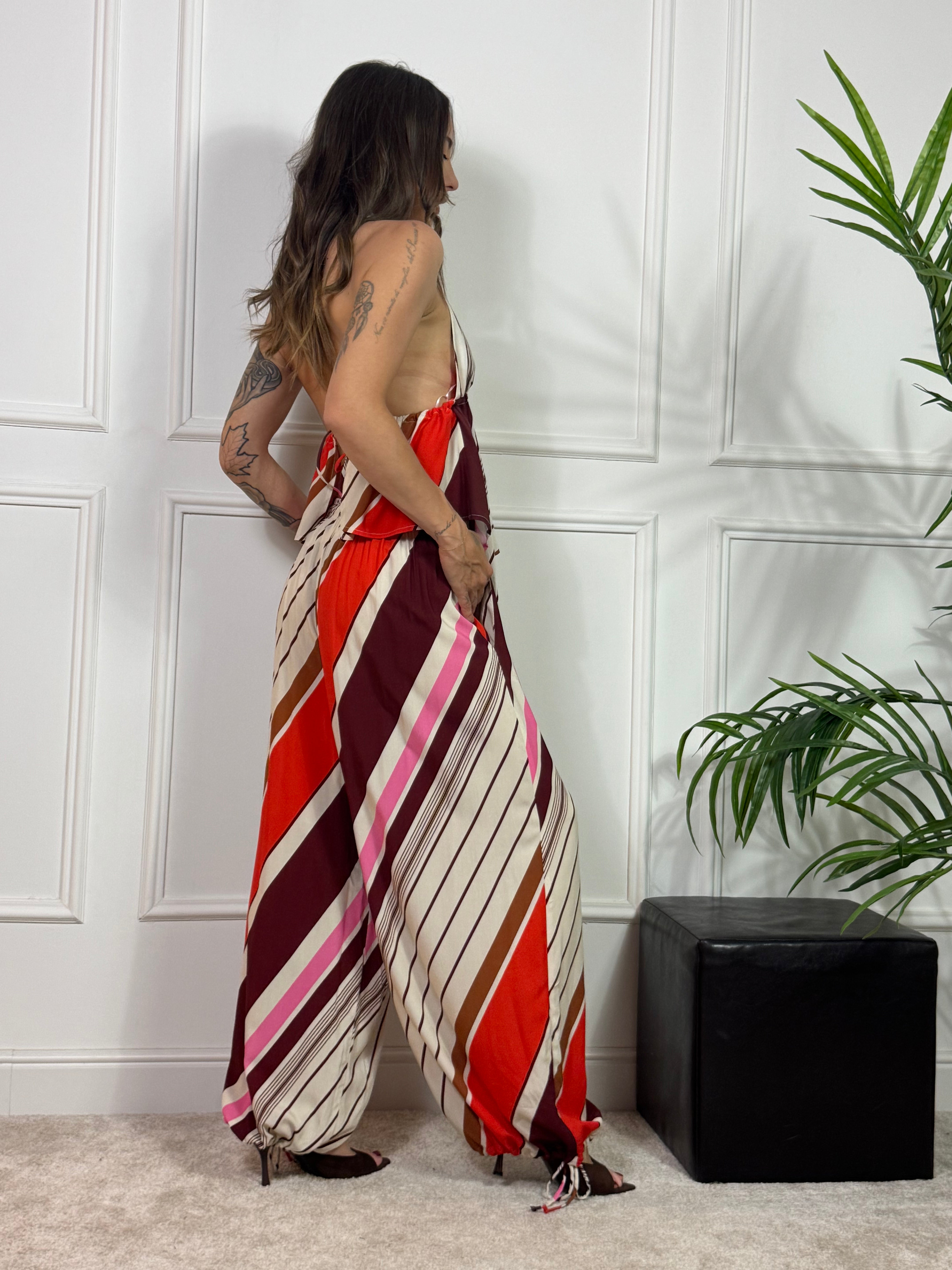 PANTALONE A PALLONCINO Victoria ILMH fantasia RIGHE COLORATE