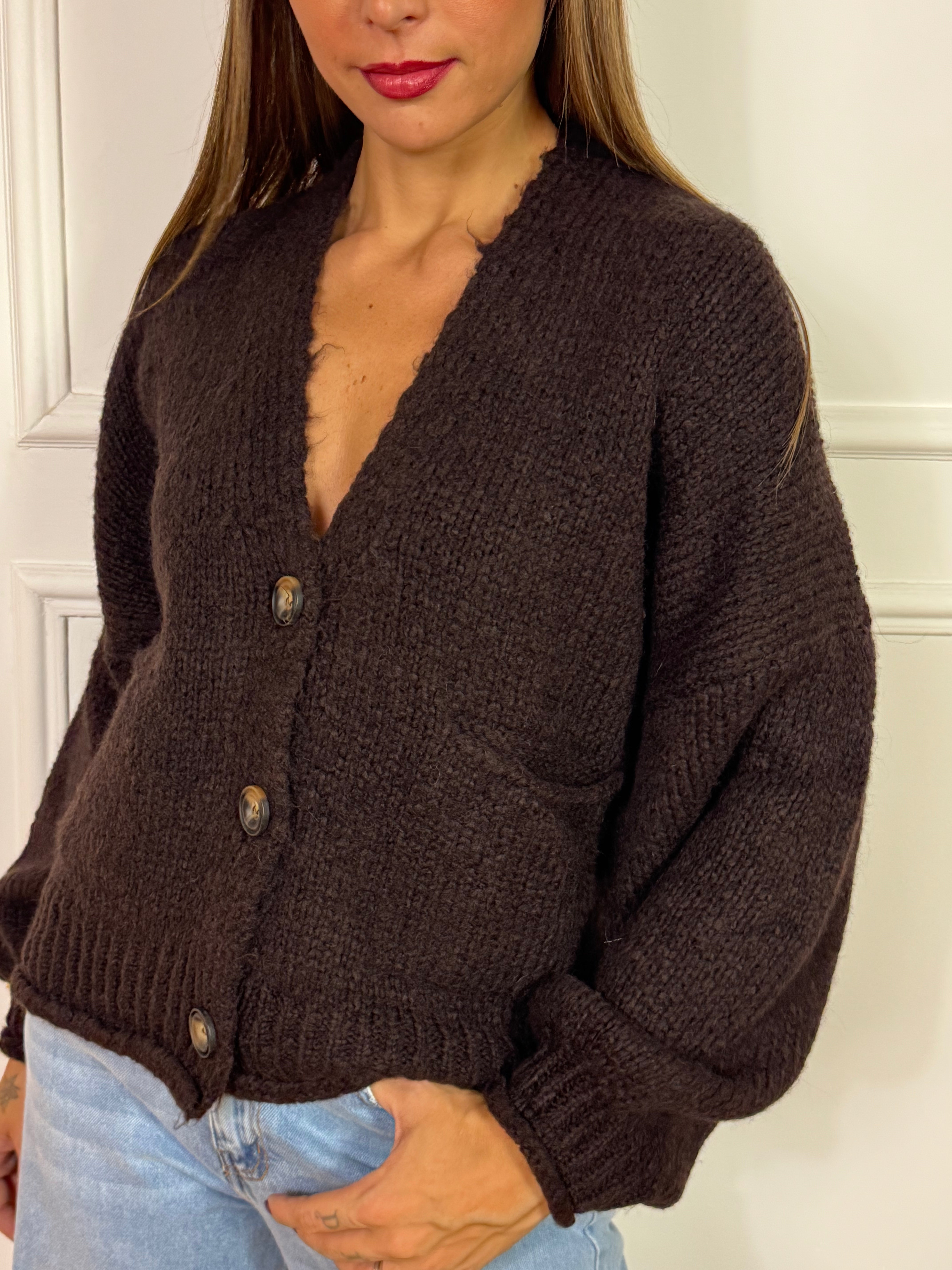 Cardigan OVER con bottoni Have One TINTA UNITA