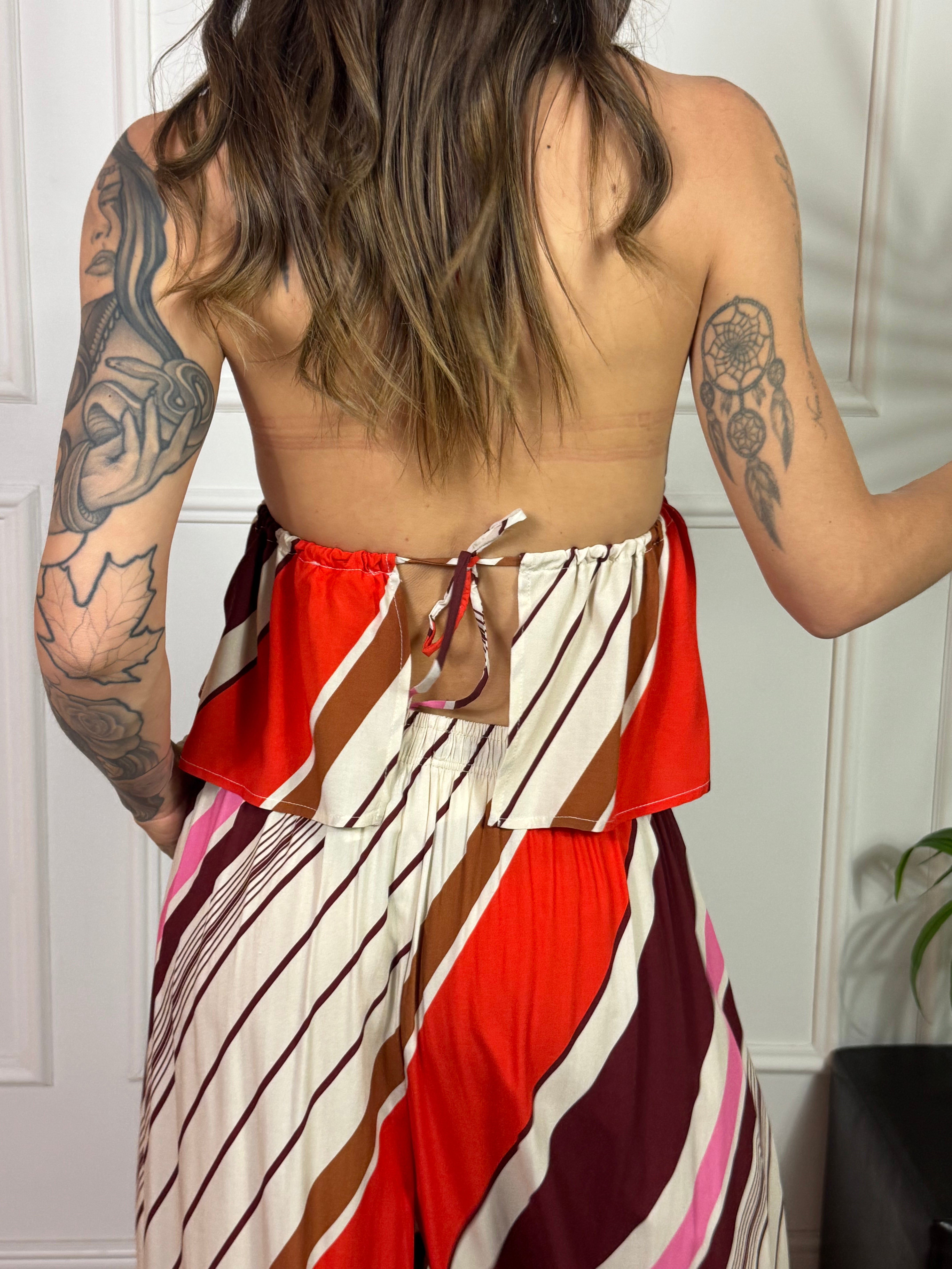 TOP FAZZOLETTO Victoria ILMH fantasia RIGHE COLORATE