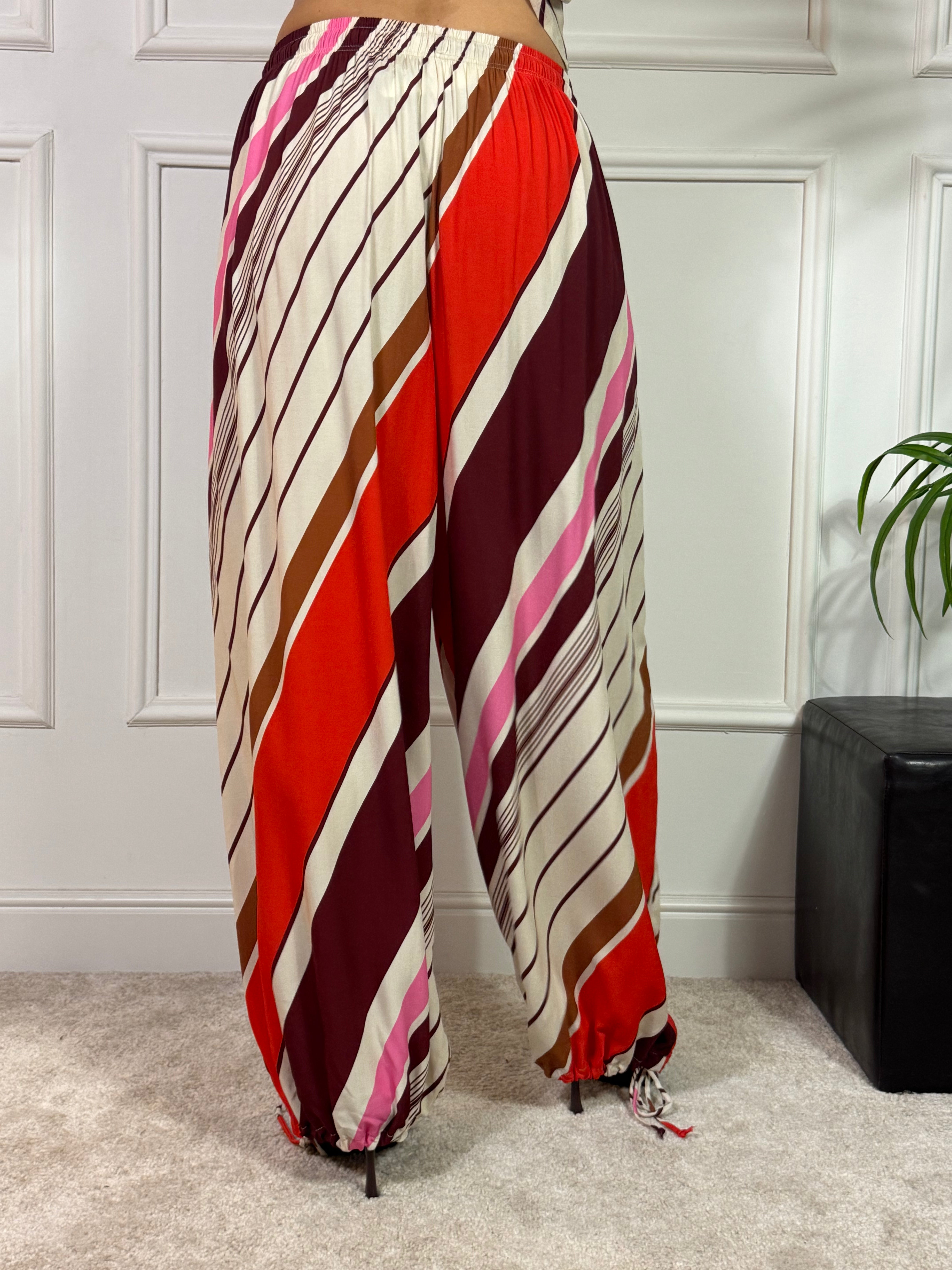 PANTALONE A PALLONCINO Victoria ILMH fantasia RIGHE COLORATE