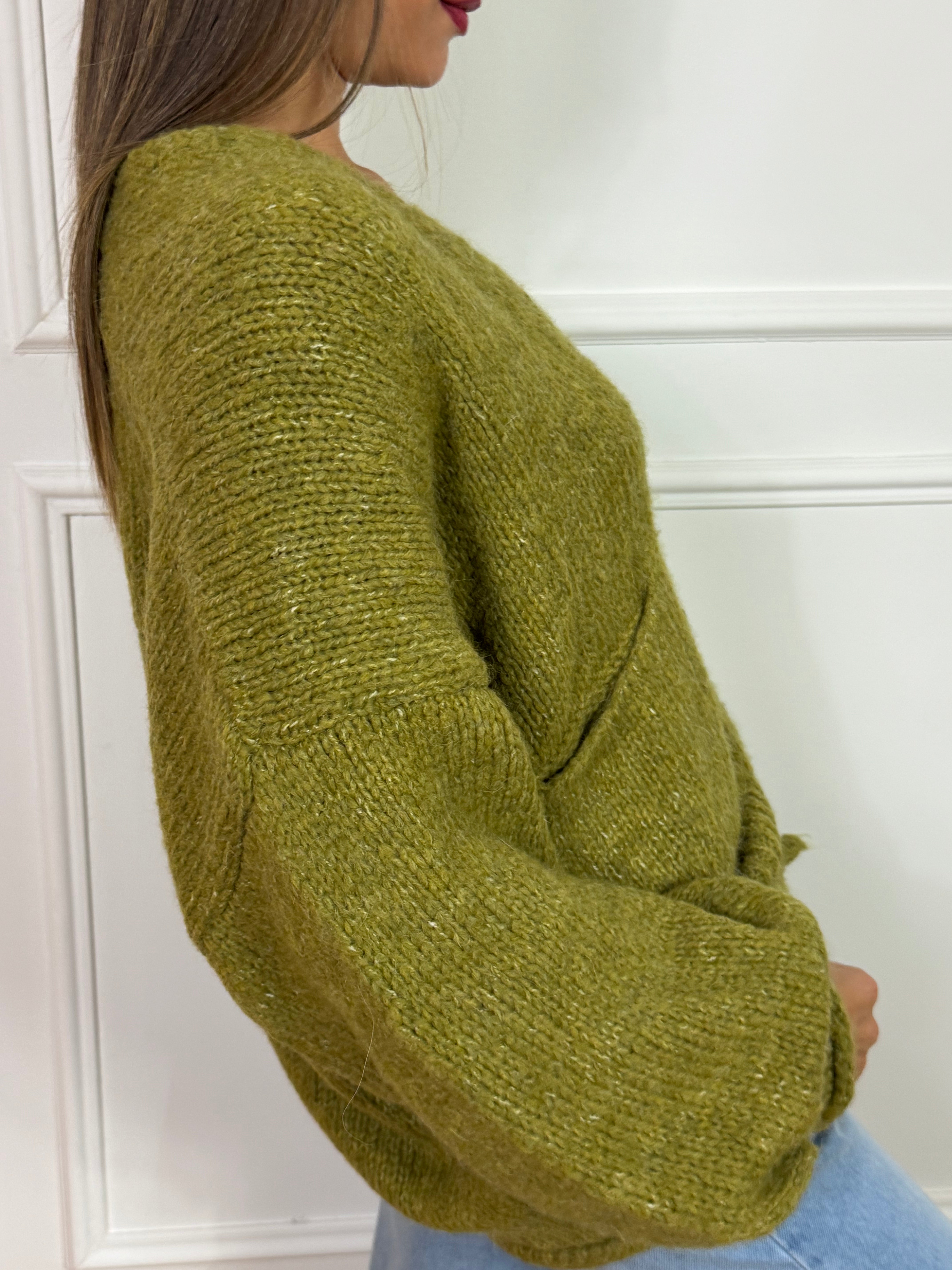 Cardigan OVER con bottoni Have One TINTA UNITA