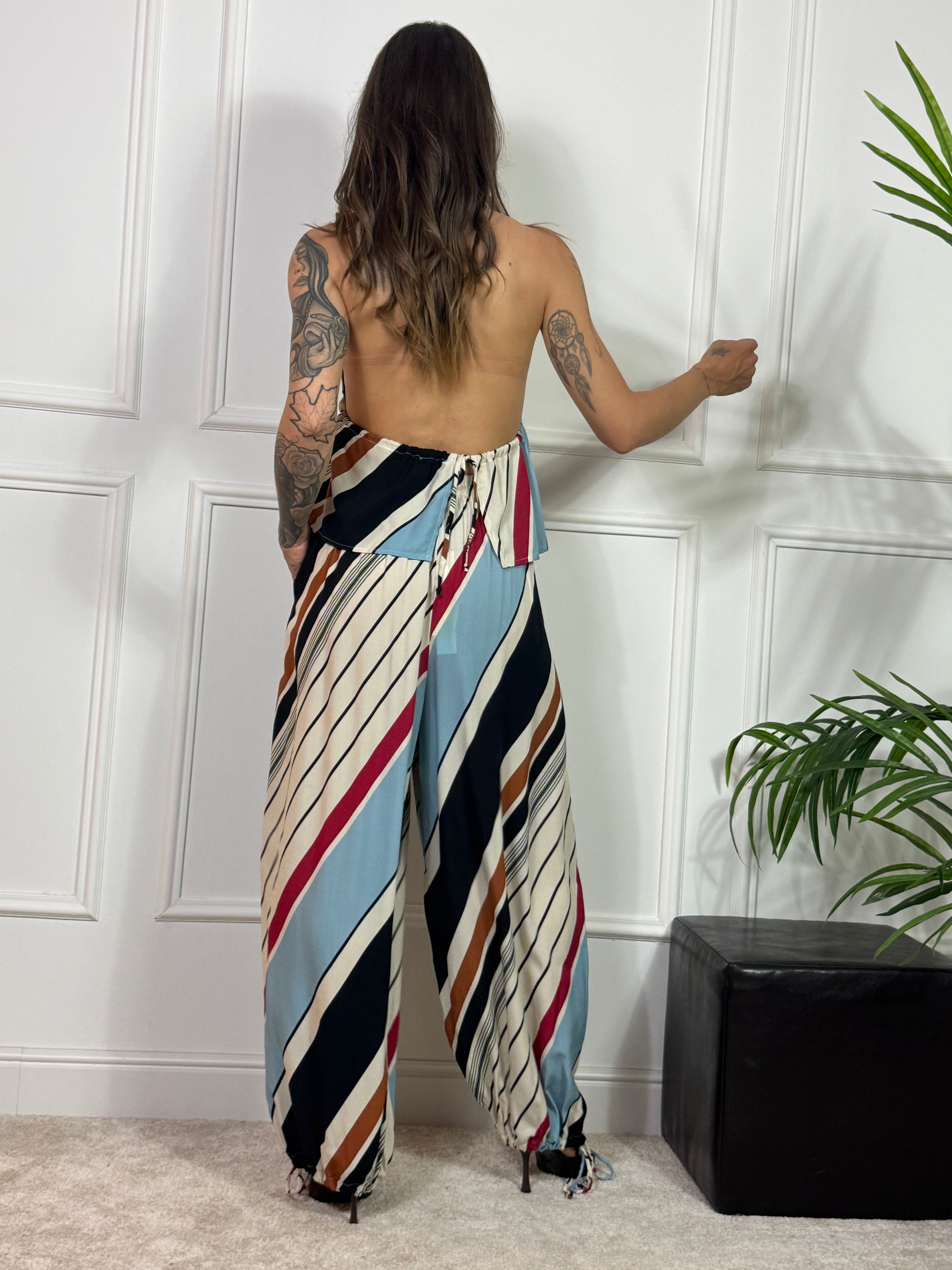 PANTALONE A PALLONCINO Victoria ILMH fantasia RIGHE COLORATE