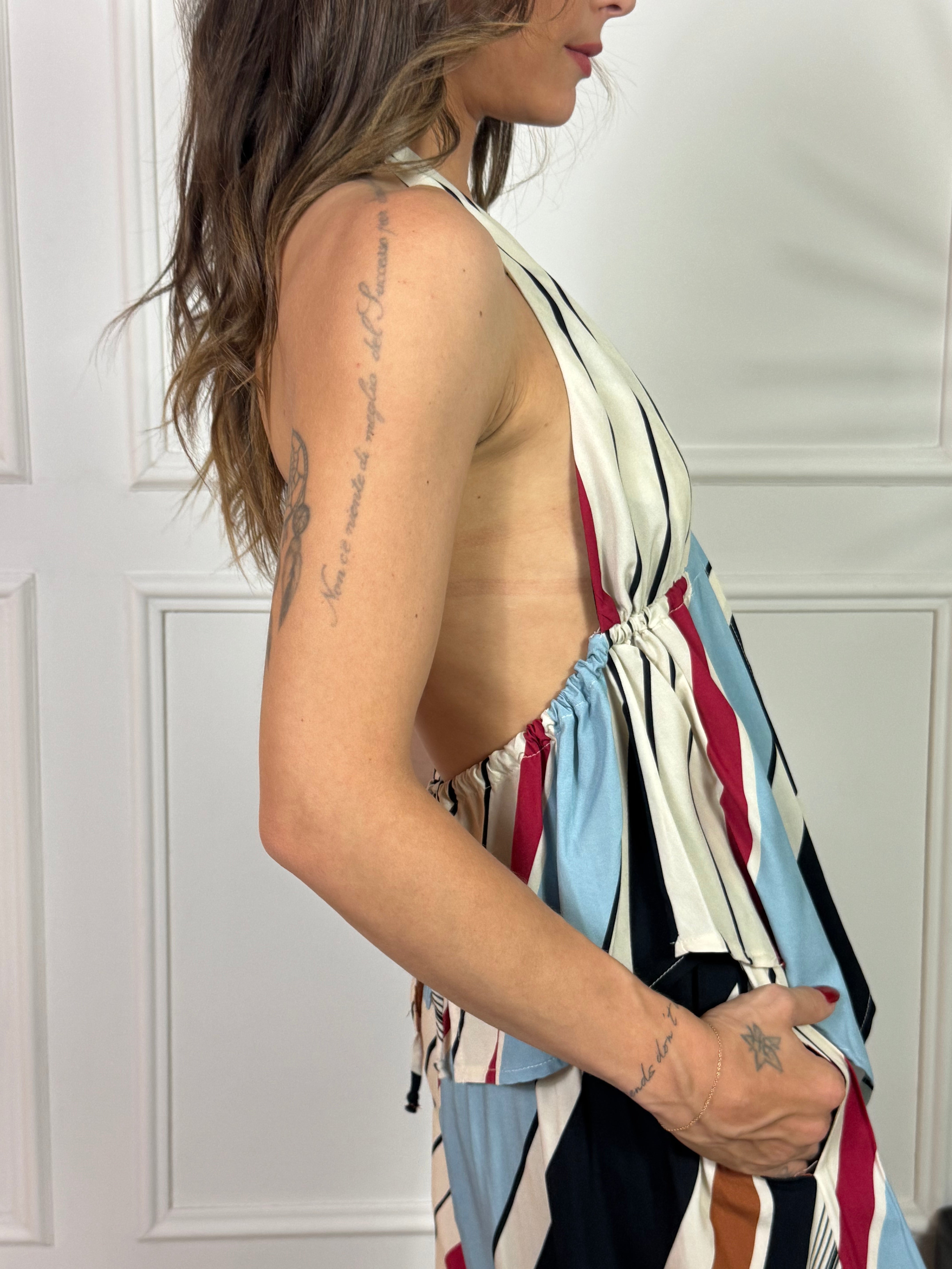 TOP FAZZOLETTO Victoria ILMH fantasia RIGHE COLORATE