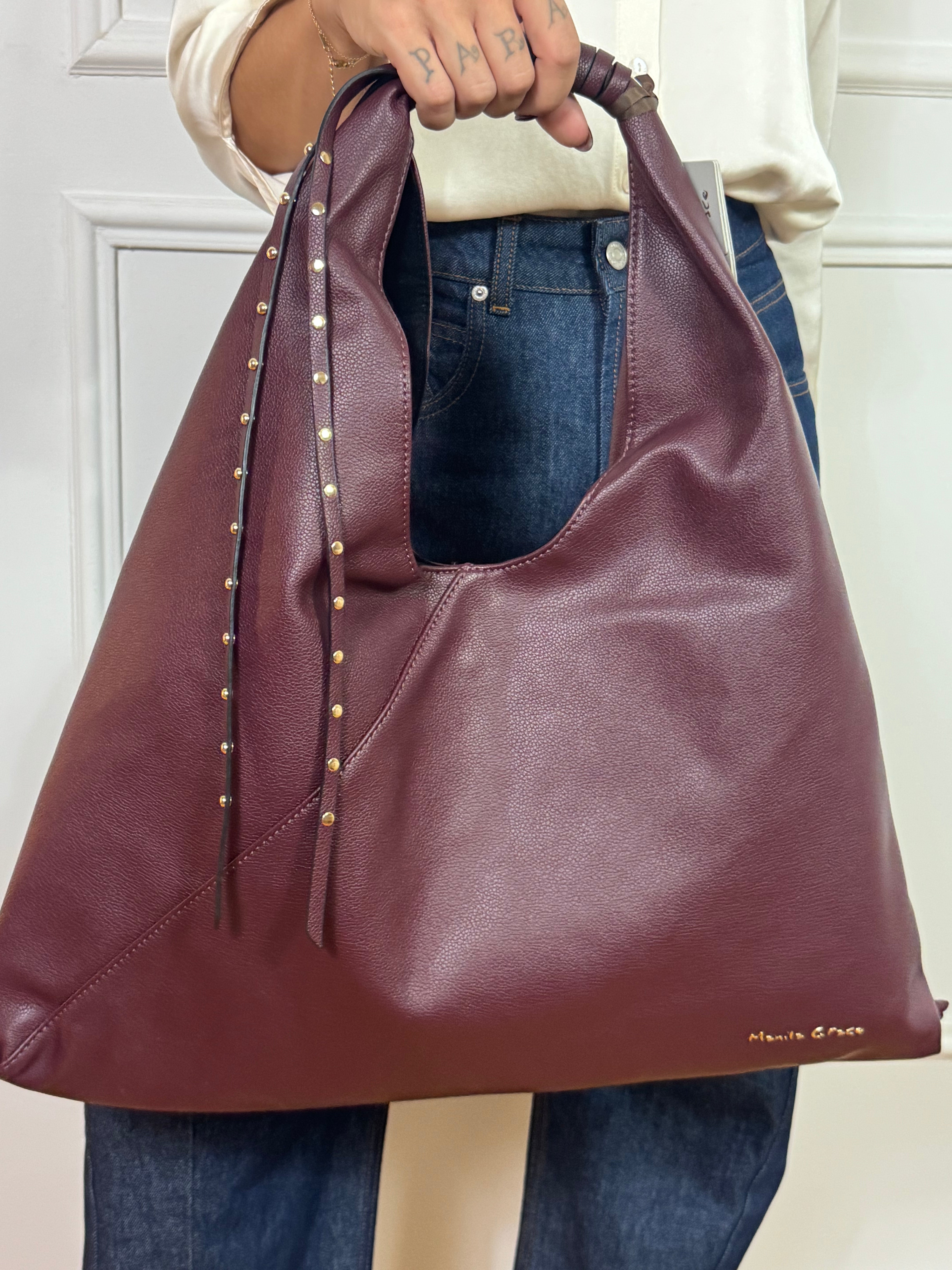 Borsa a sacca SAC BAG Manila Grace - FRANGE CON BORCHIE