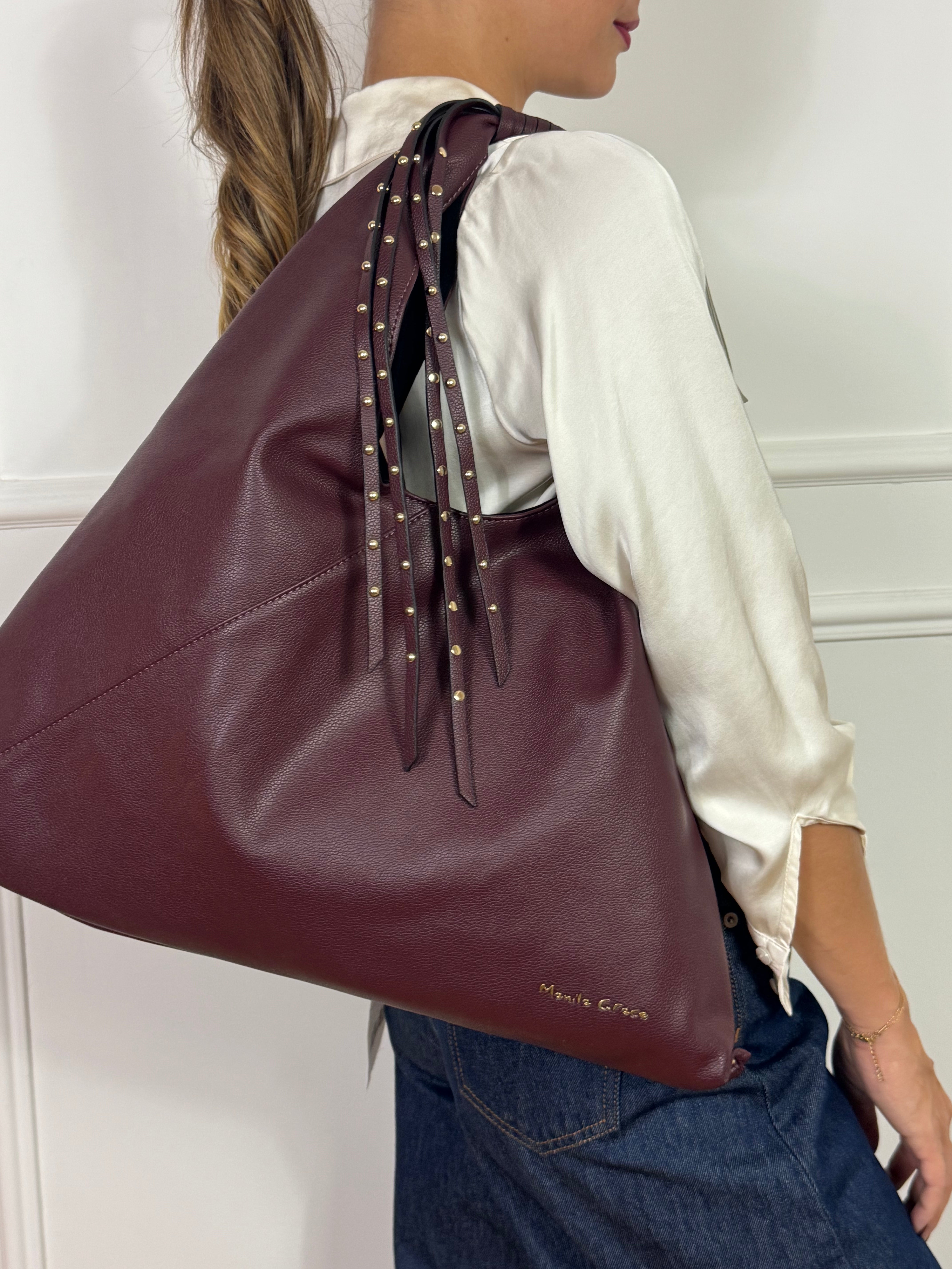 Borsa a sacca SAC BAG Manila Grace - FRANGE CON BORCHIE