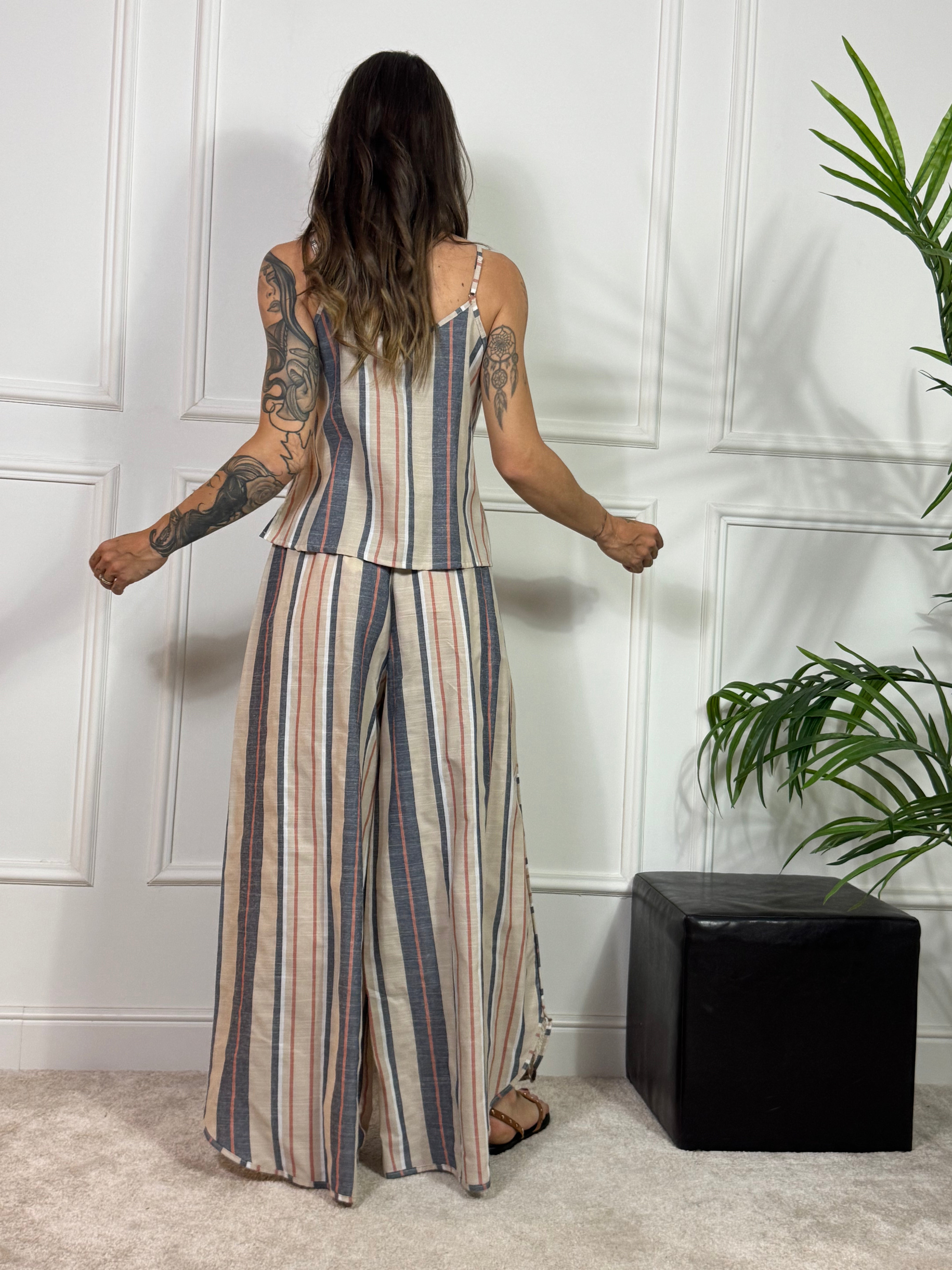 PANTALONE PALAZZO Victoria ILMH RIGHE - MACRAME'