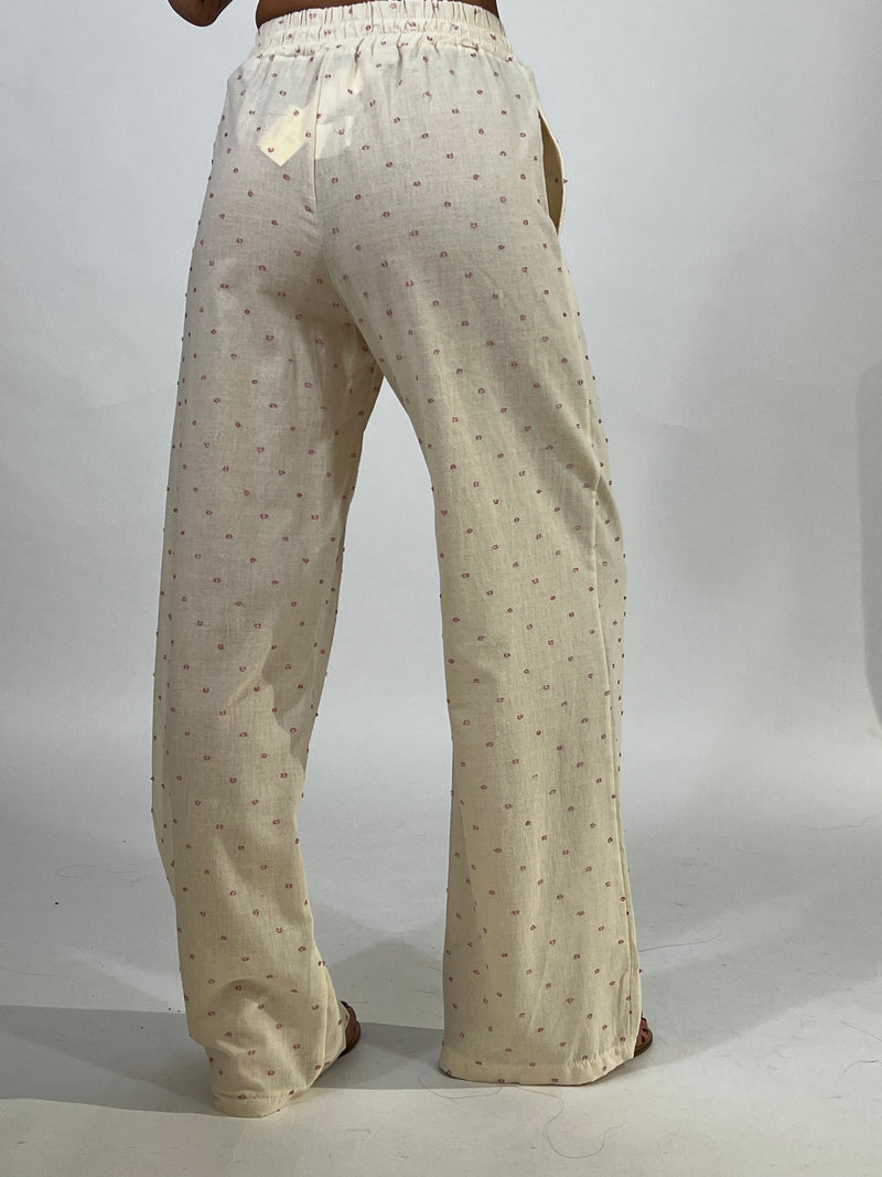Pantalone a palazzo Victoria ILMH con dettaglio pois lurex