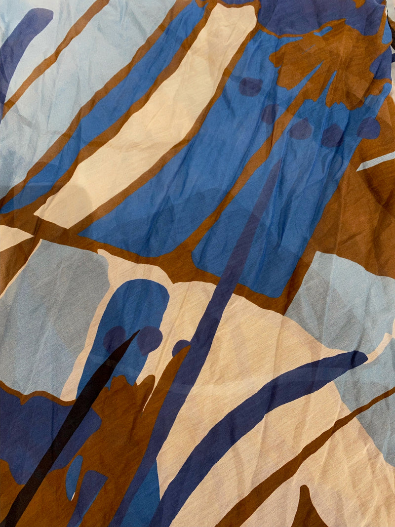 Foulard trapezio Manila Grace BLU E MARRONE