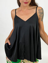 Top Kikisix spalline sottili raso over