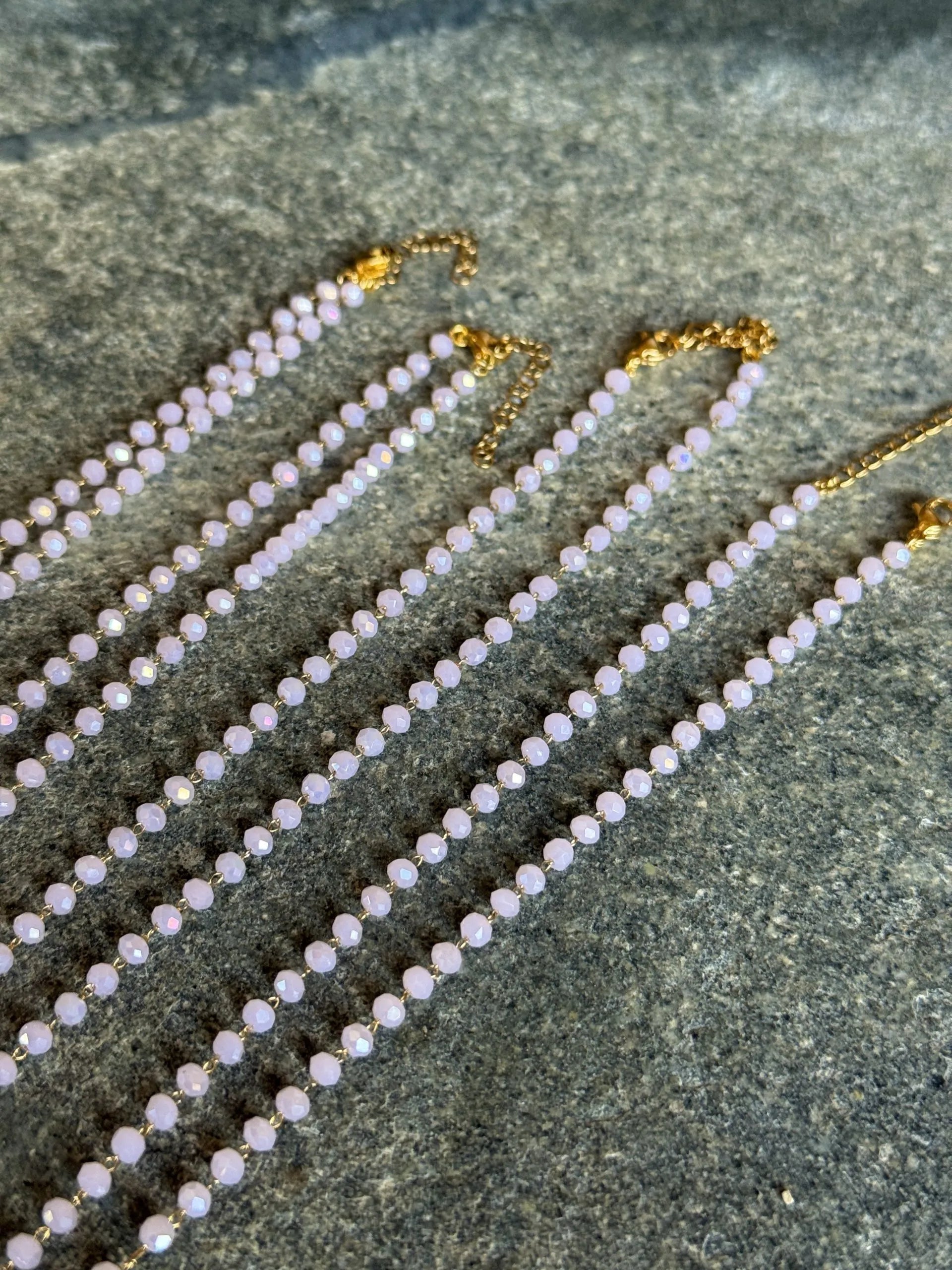 Collana girocollo perline vetro Le Milli rosa con charm