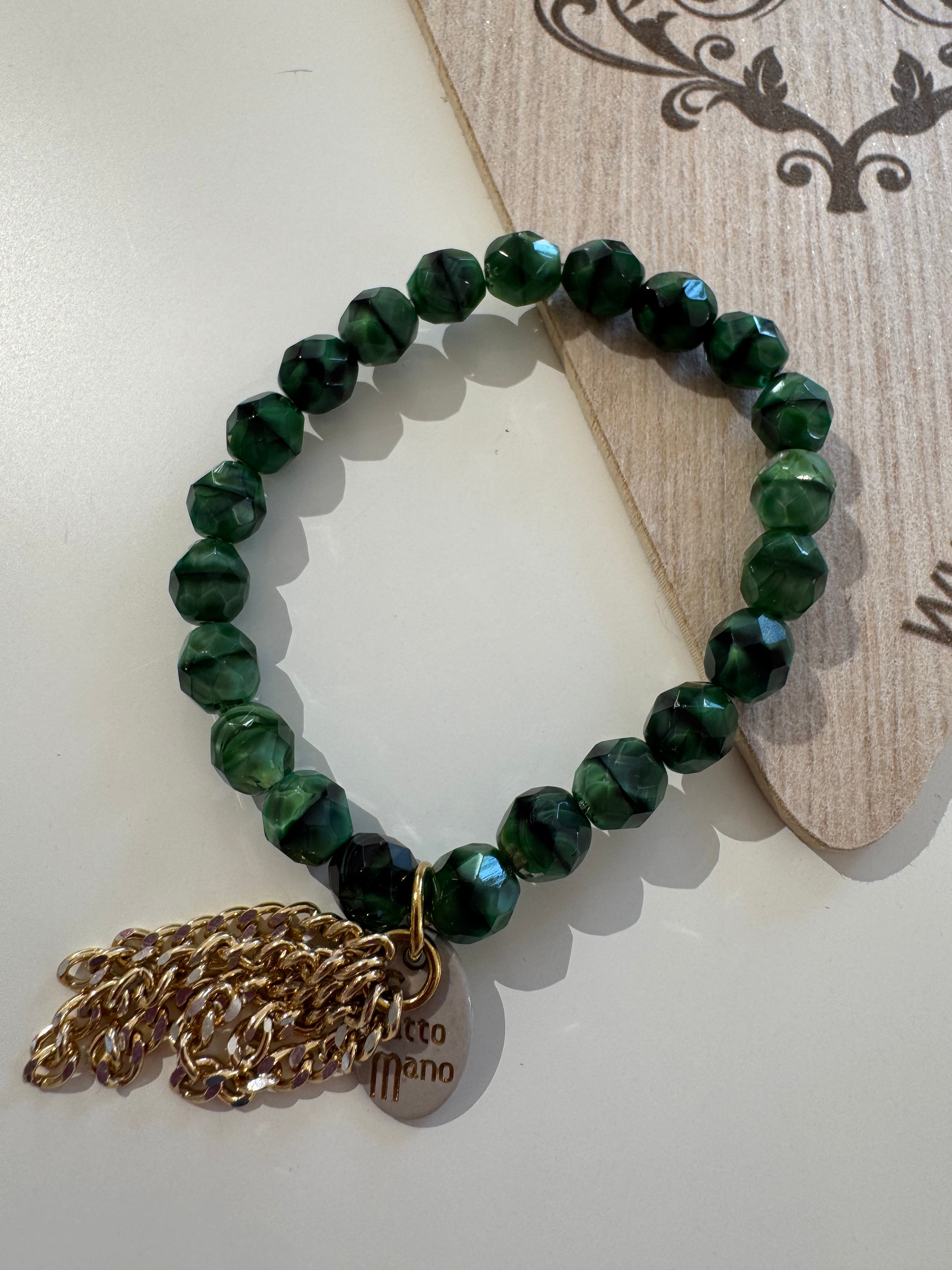 Bracciale con elastico Momi cristalli e ciondoli