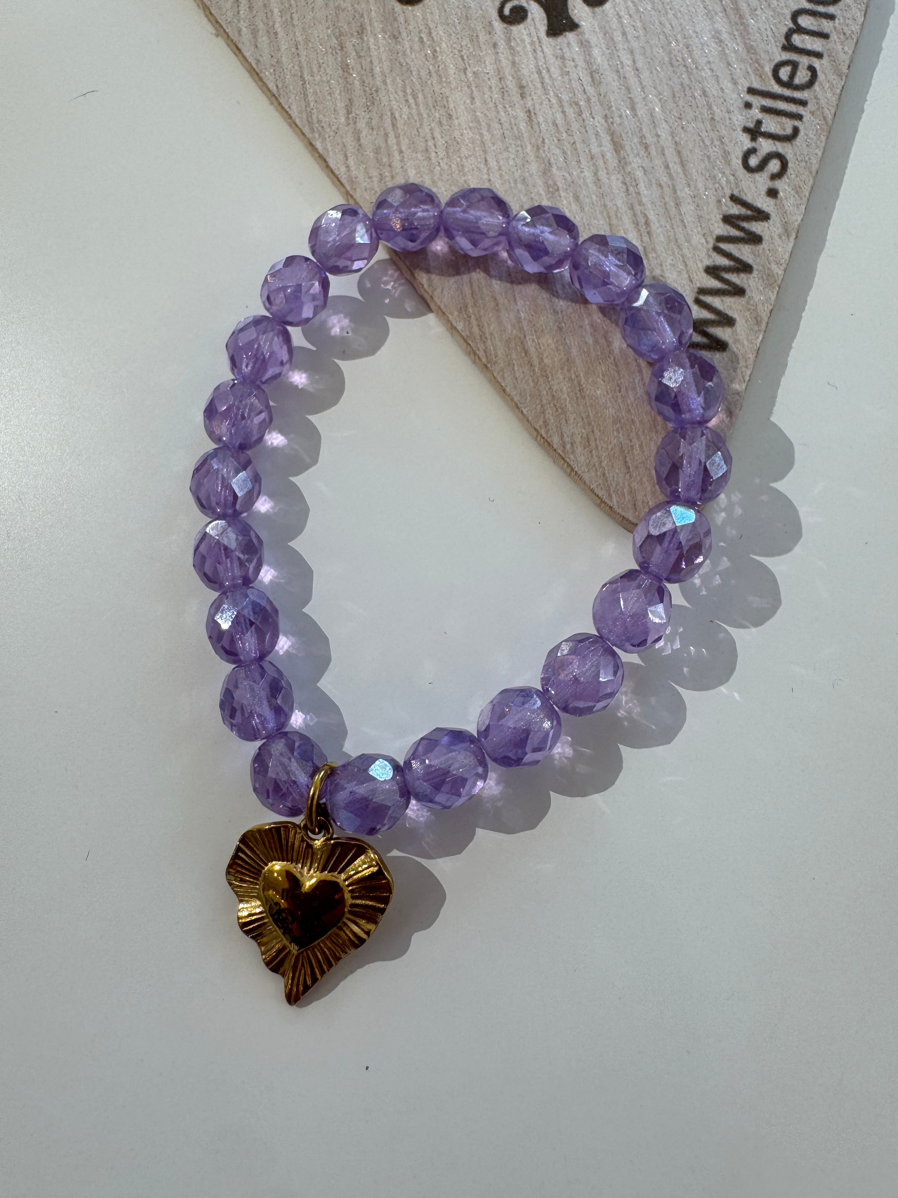 Bracciale con elastico Momi cristalli e ciondoli