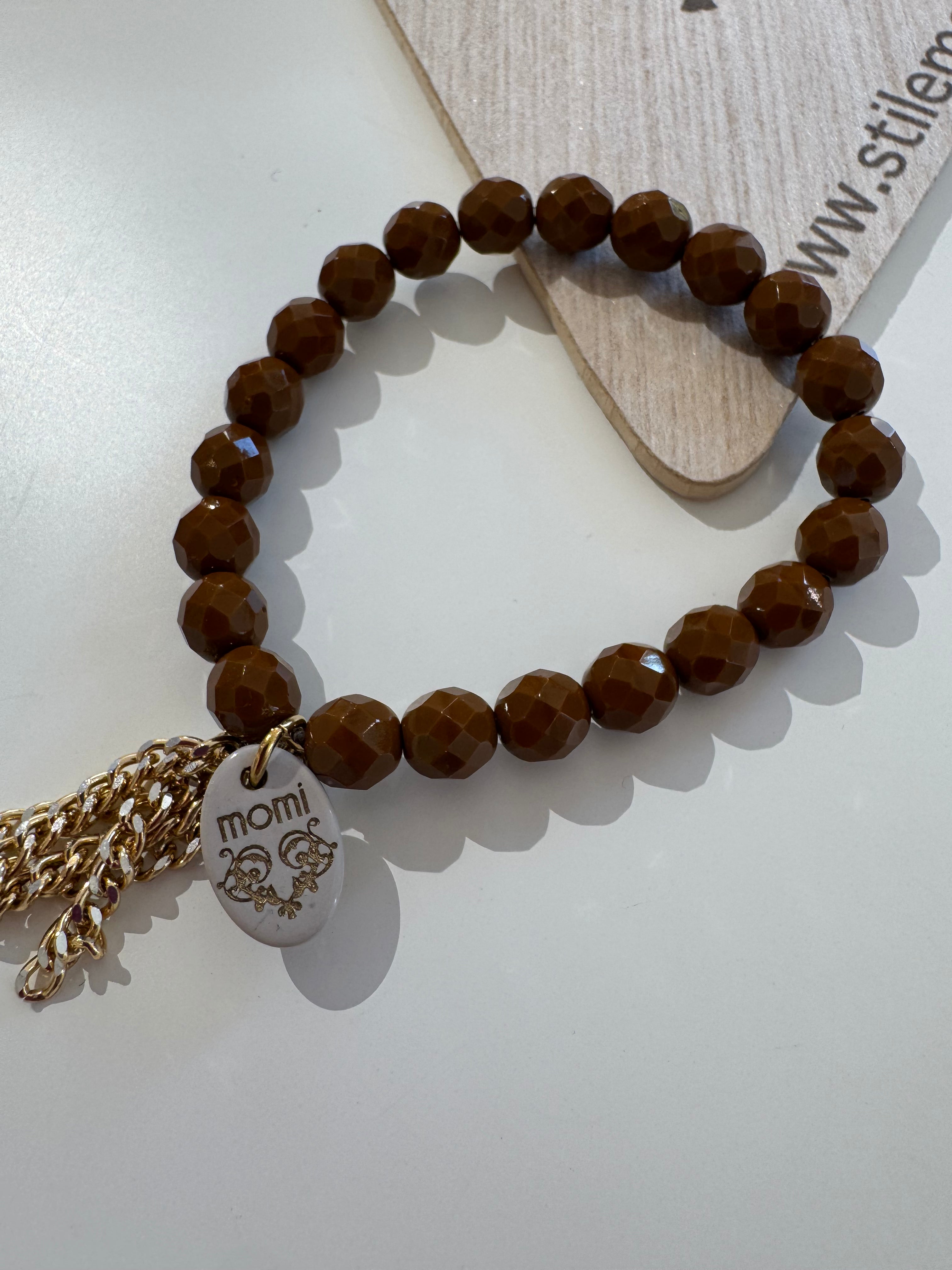 Bracciale con elastico Momi cristalli e ciondoli