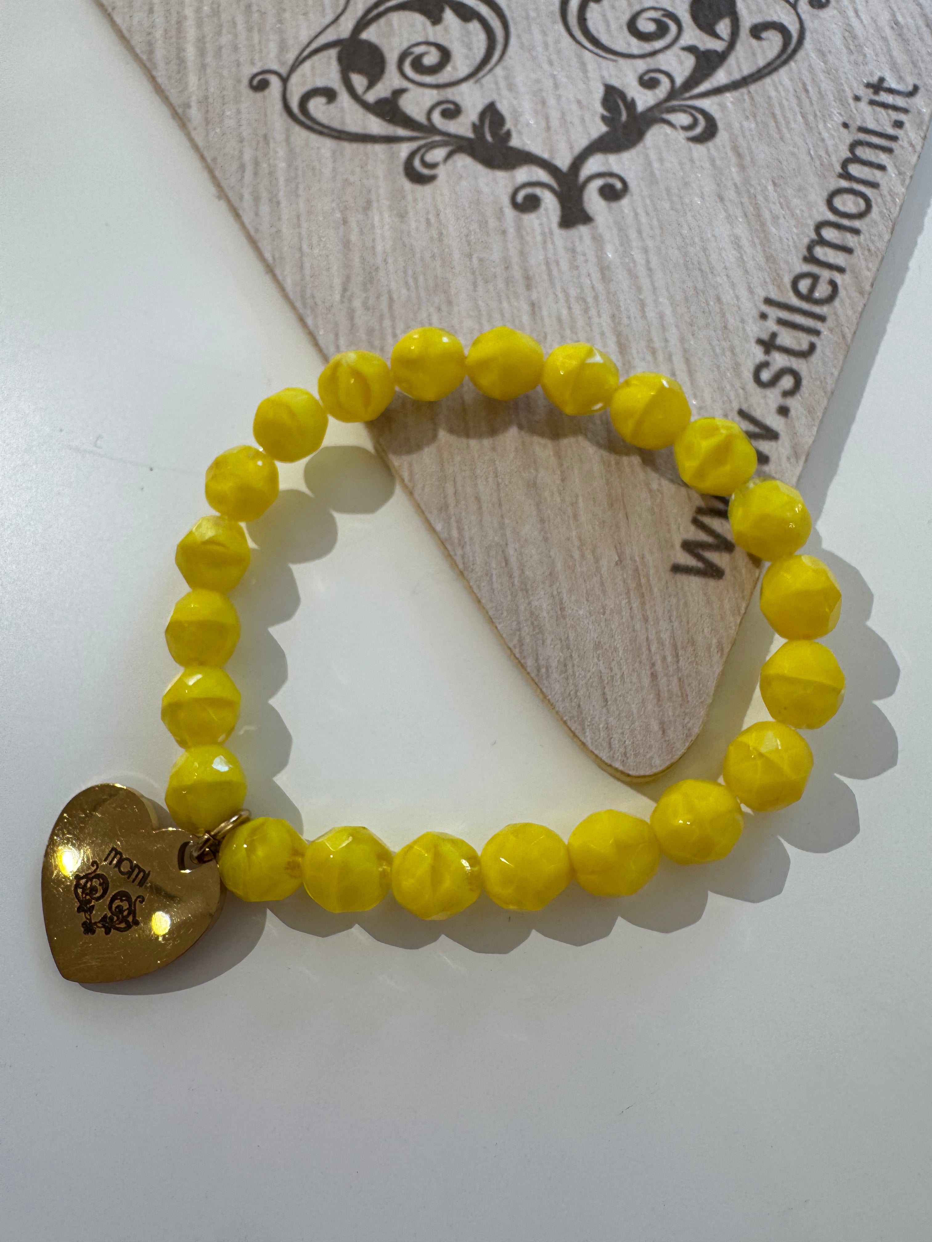 Bracciale con elastico Momi cristalli e ciondoli
