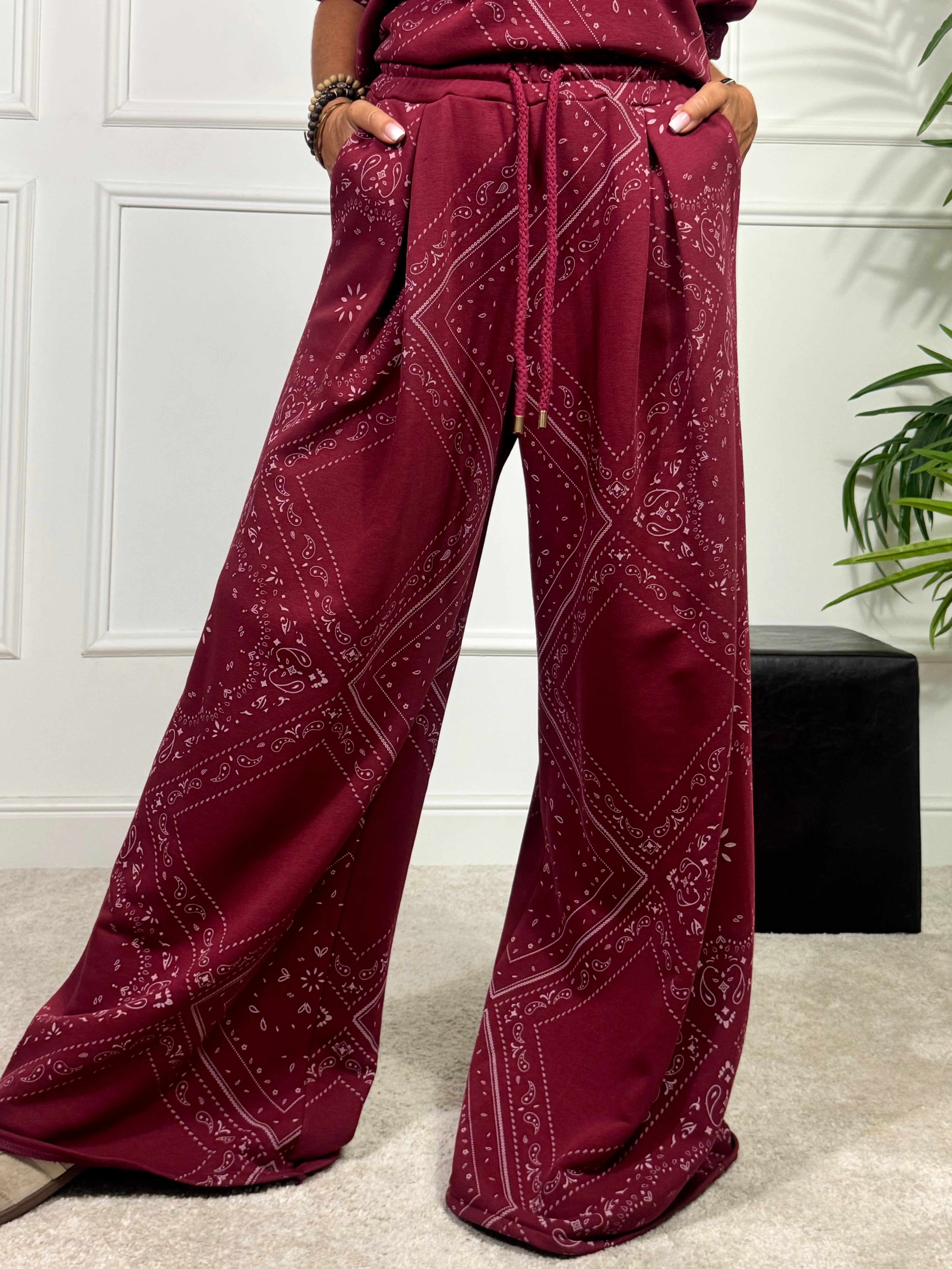 PANTALONE in felpa garzata PALAZZO Kikisix fantasia BANDANA
