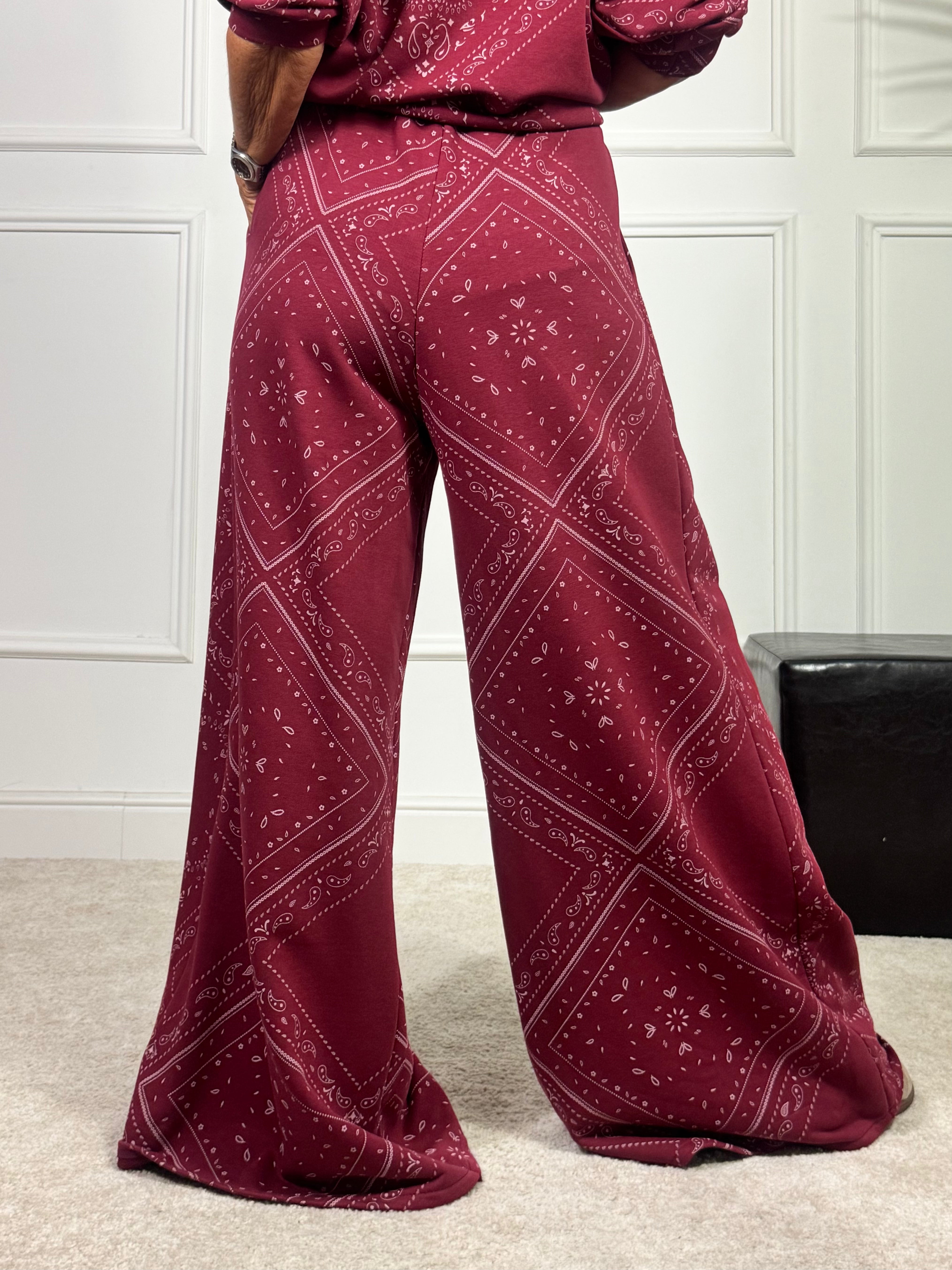 PANTALONE in felpa garzata PALAZZO Kikisix fantasia BANDANA
