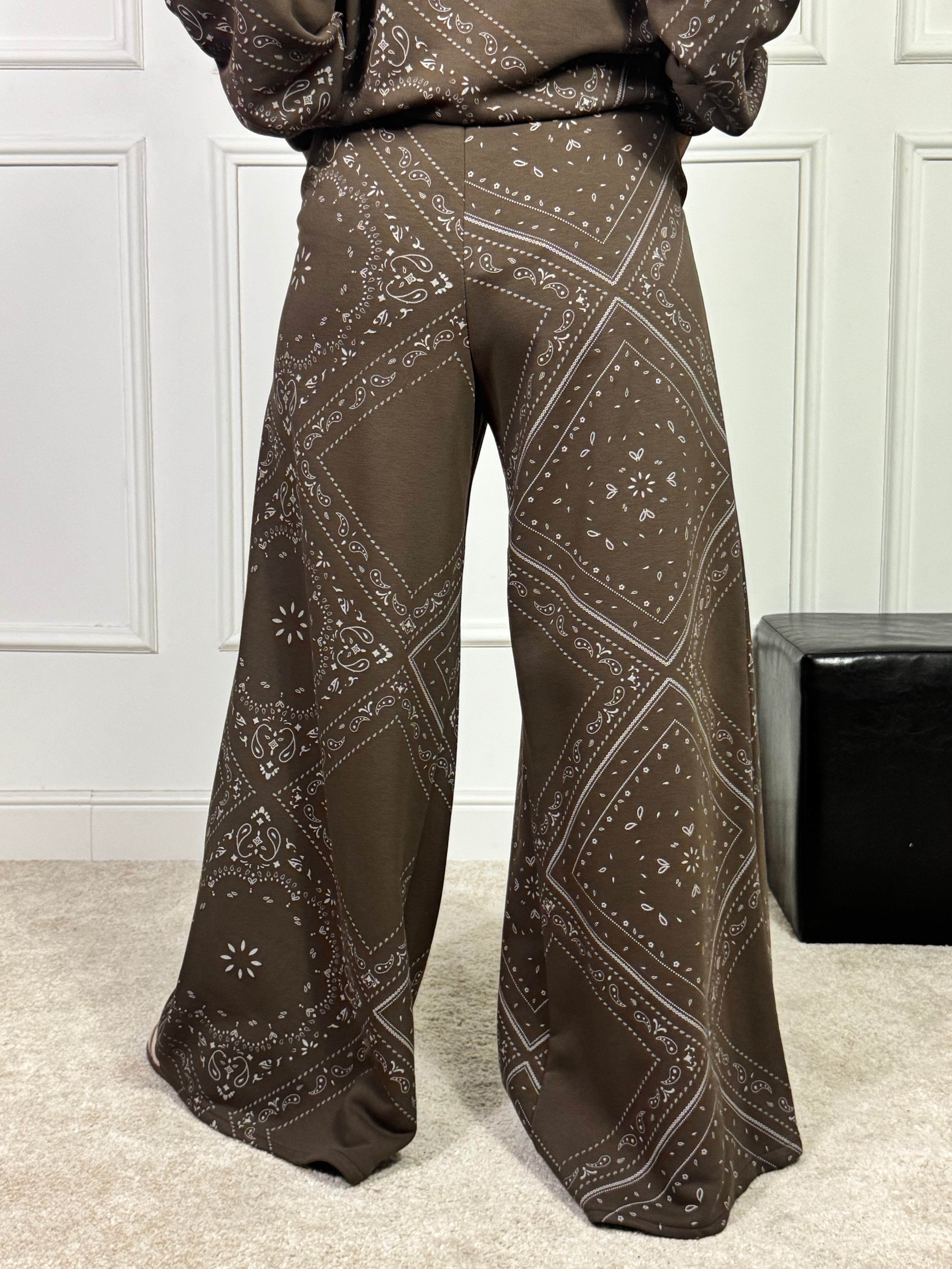 PANTALONE in felpa garzata PALAZZO Kikisix fantasia BANDANA