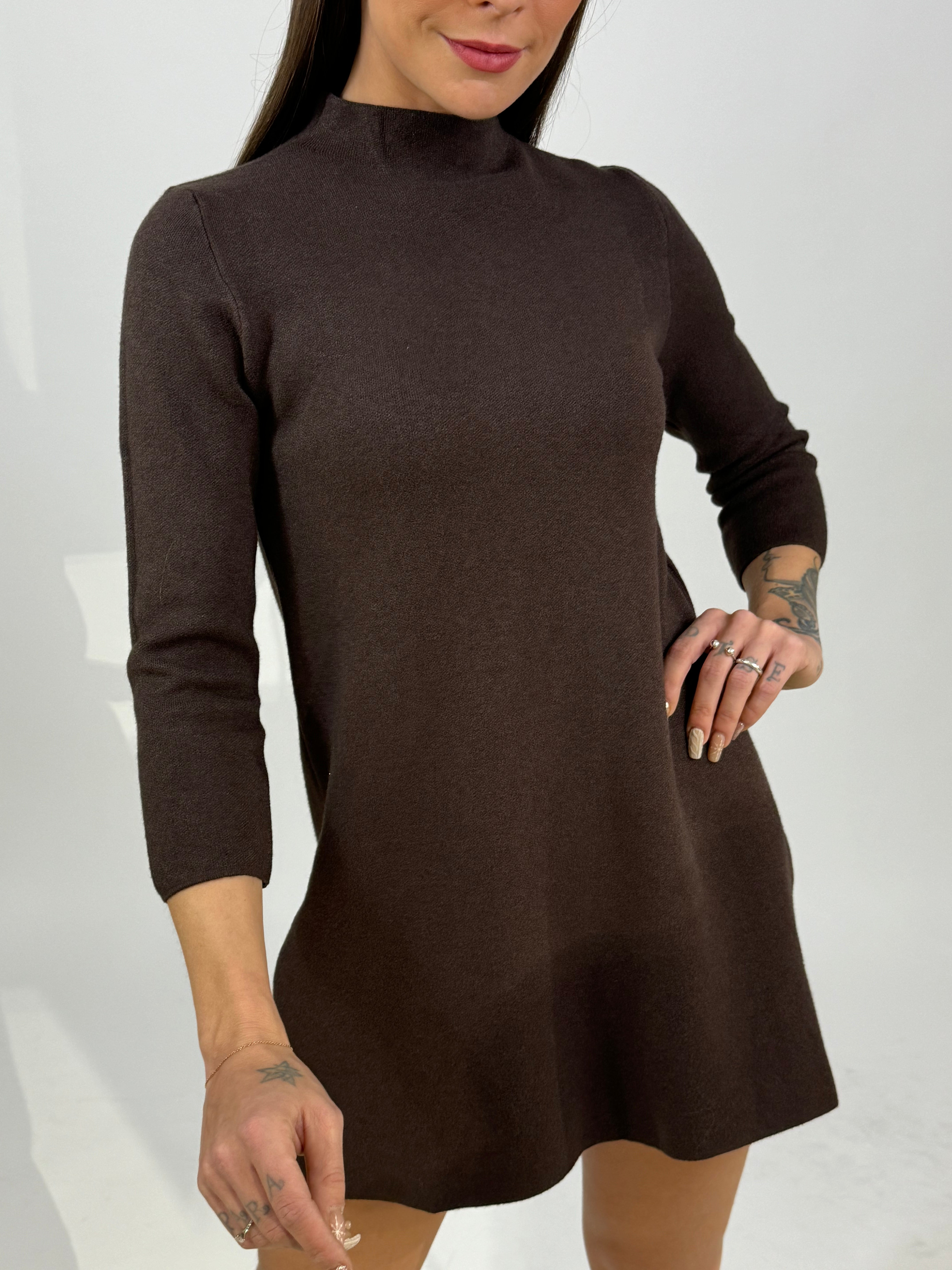 Abito di maglina /Maxi maglia liscio Susy Mix MANICA A TRE QUARTI e COLLETTO CICLISTA