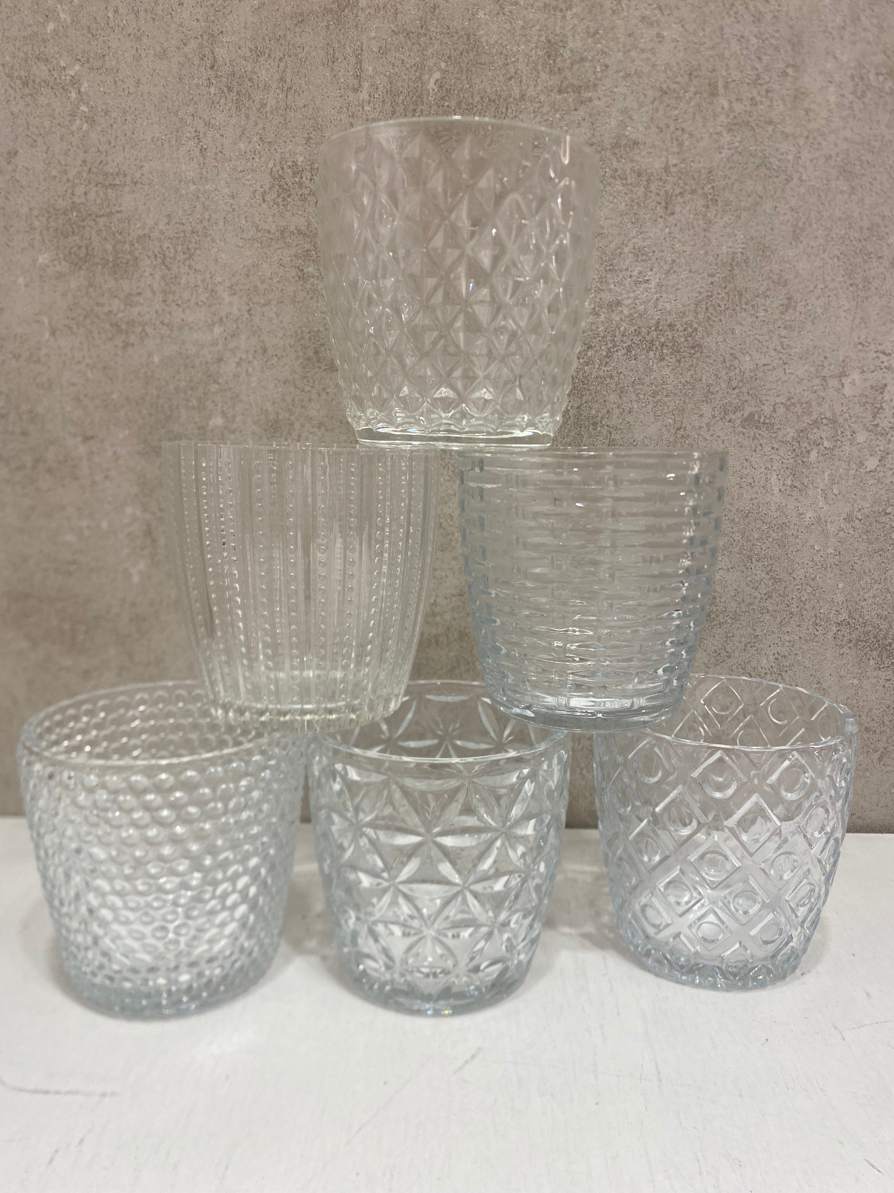 Bicchieri vetro CLEAR set 6pz mix
