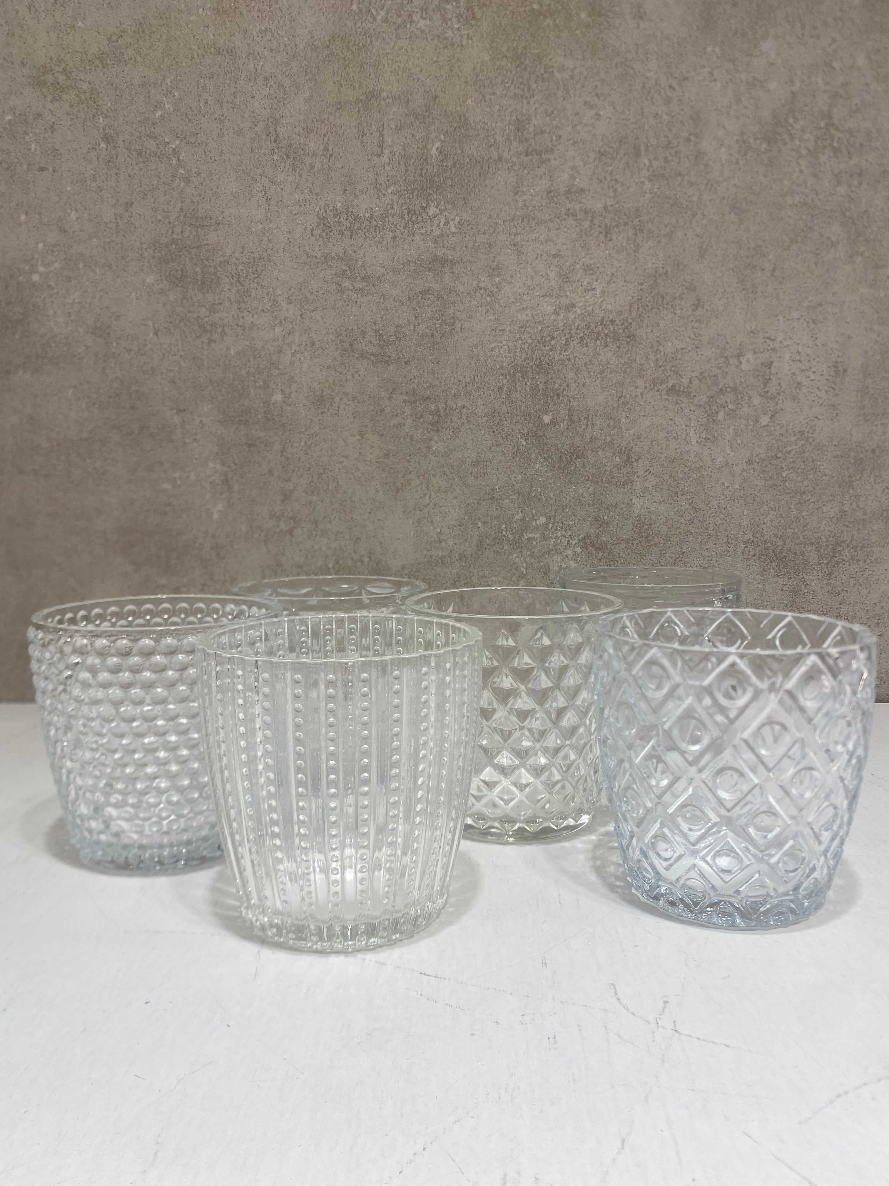 Bicchieri vetro CLEAR set 6pz mix