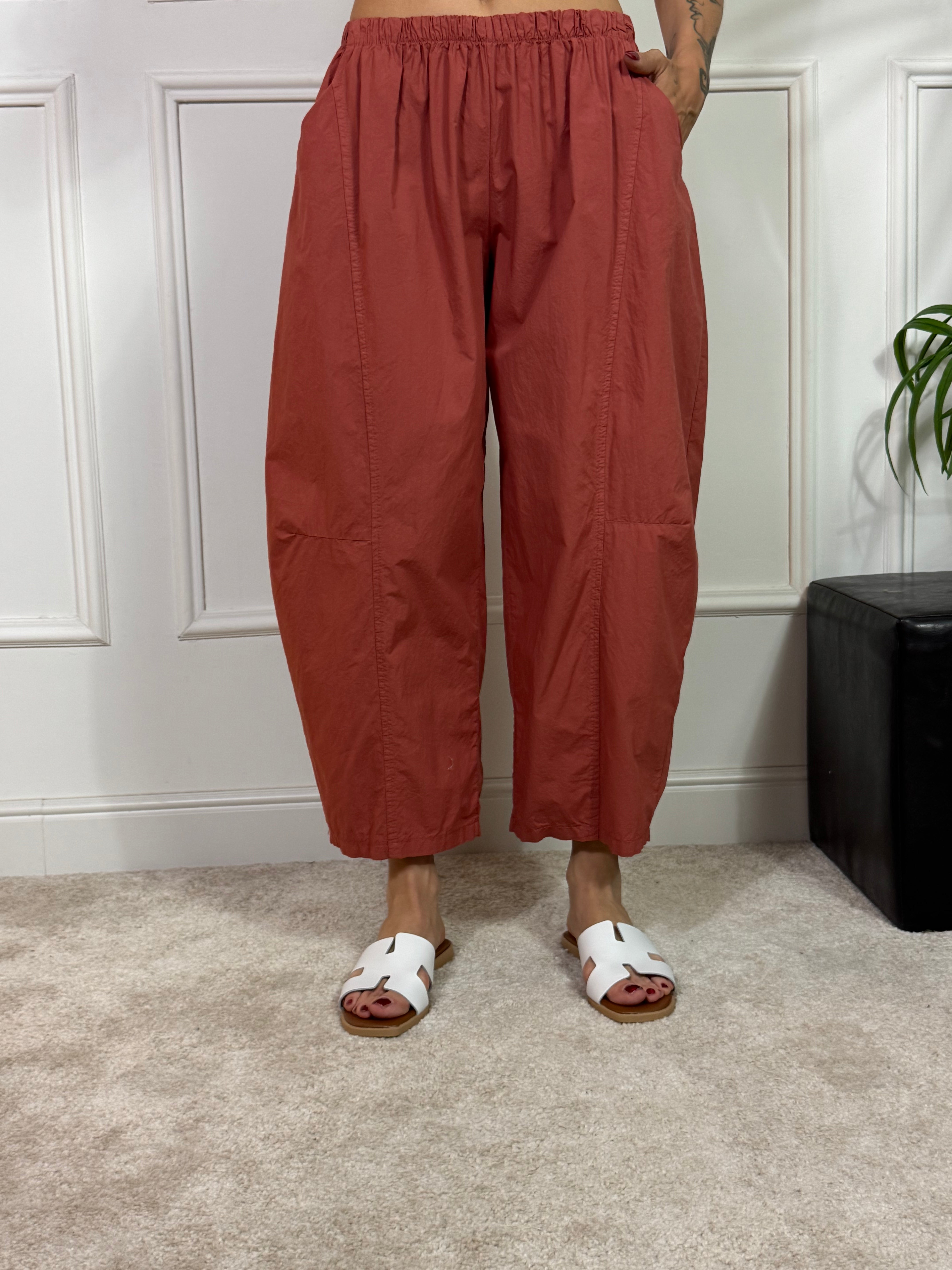 Pantalone BARREL CROPPED in cotone Victoria ILMH COMODO