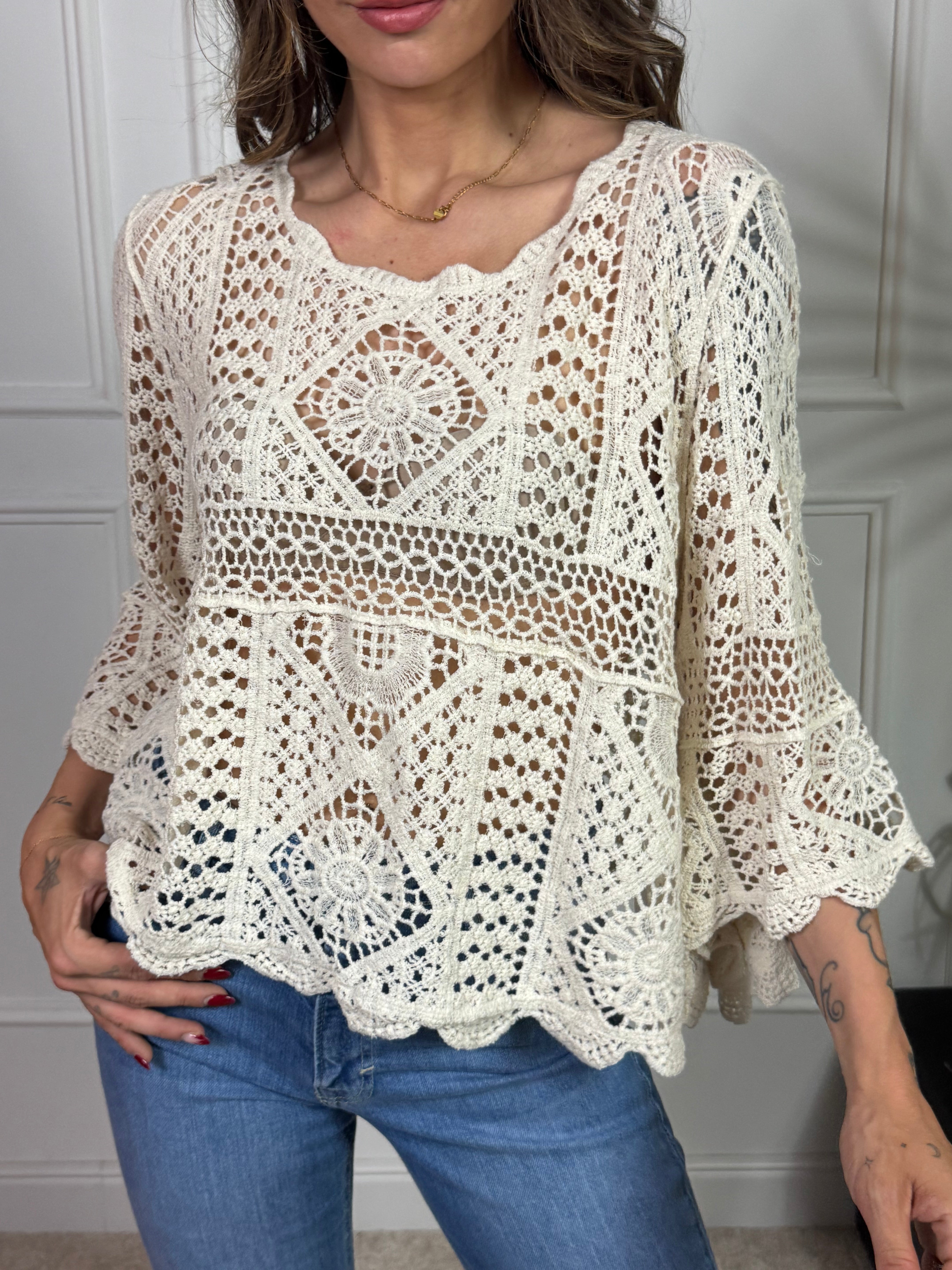 MAGLIA TRAFORATA CROCHET Victoria ILMH COMODA