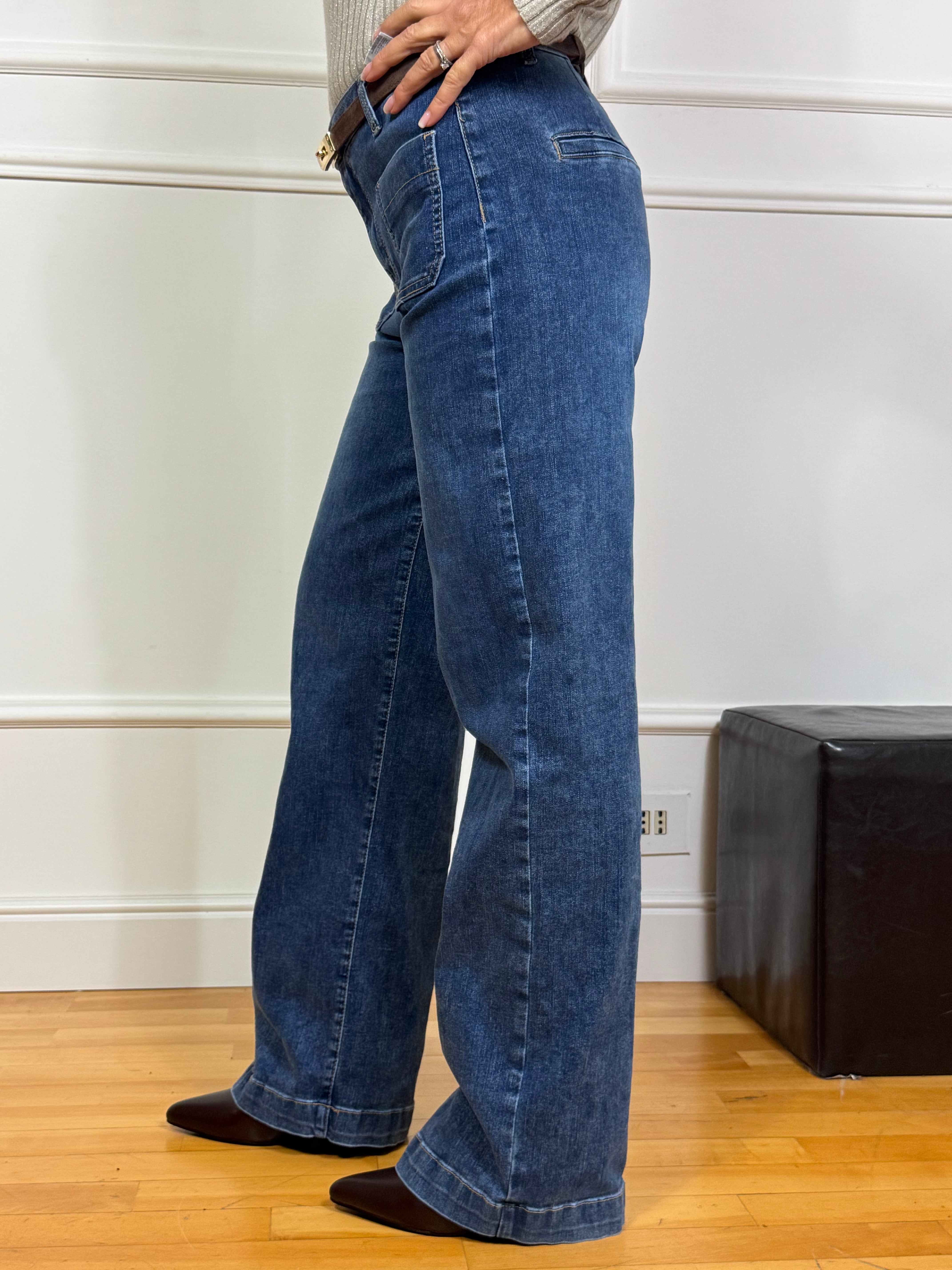 Jeans Victoria ILMH WIDE LEG CON TASCHINI FRONTALI