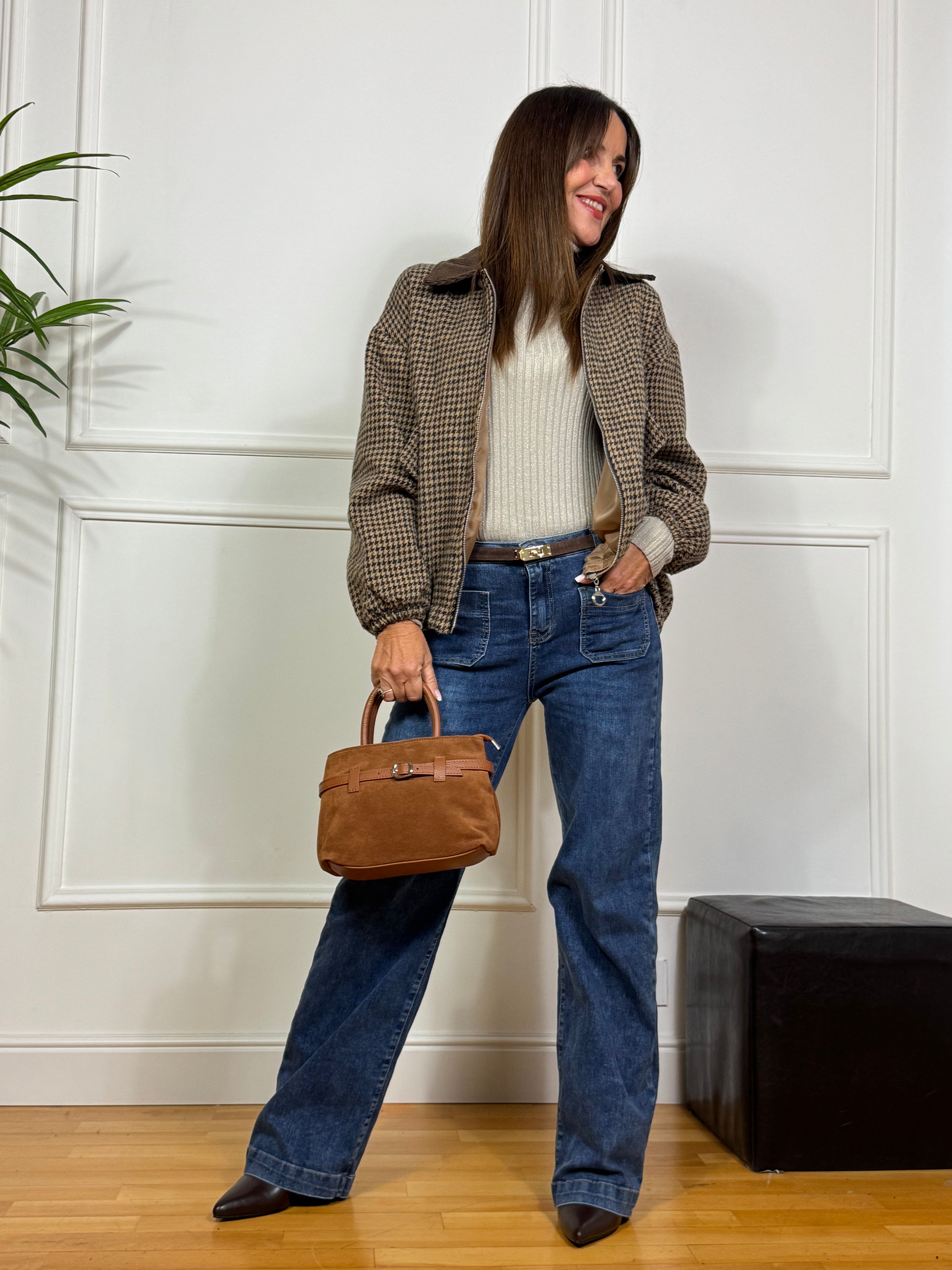 Borsa in pelle con cinturina