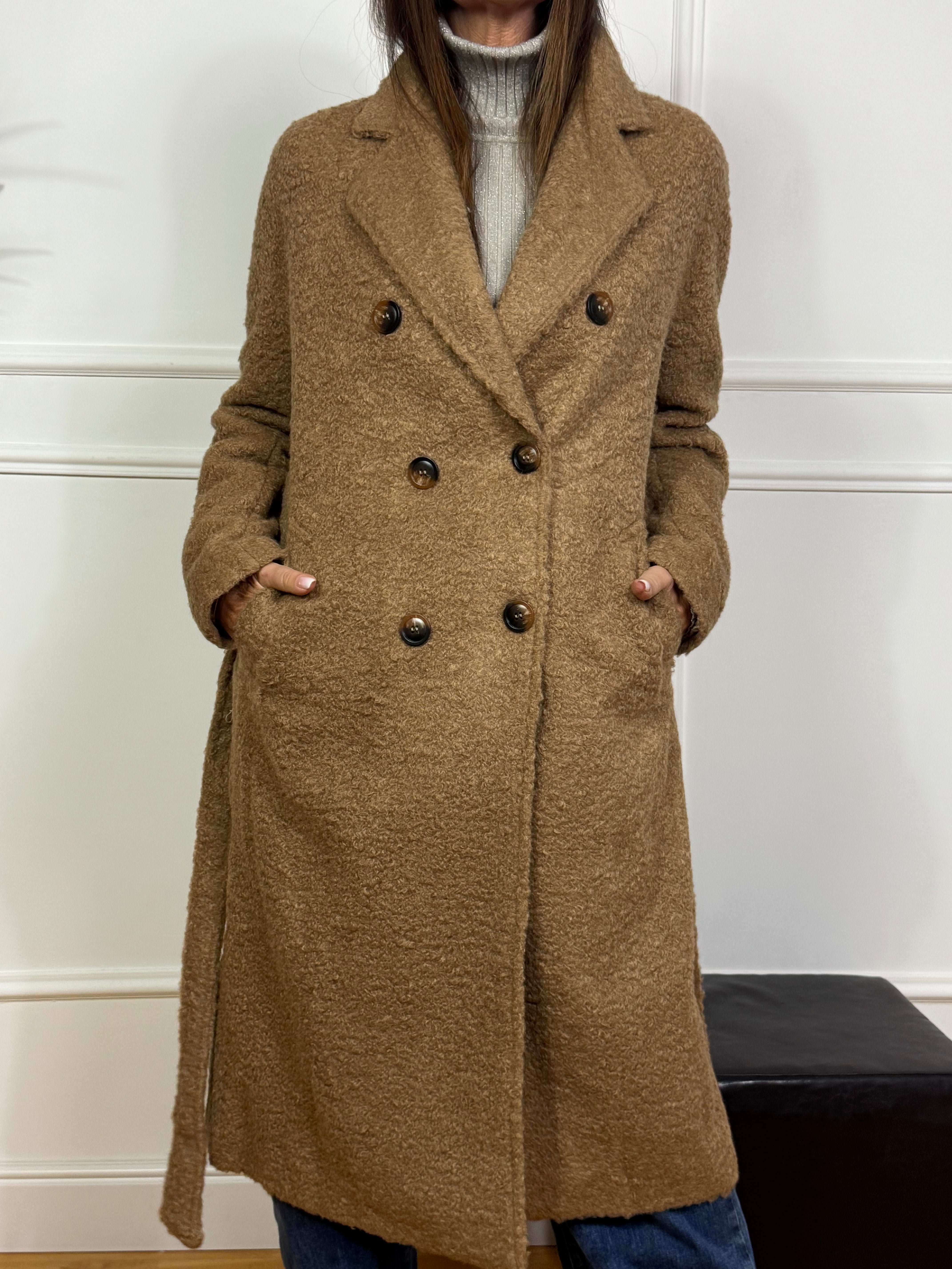 Cappotto Victoria ILMH doppiopetto TEDDY CON FUSCIACCA