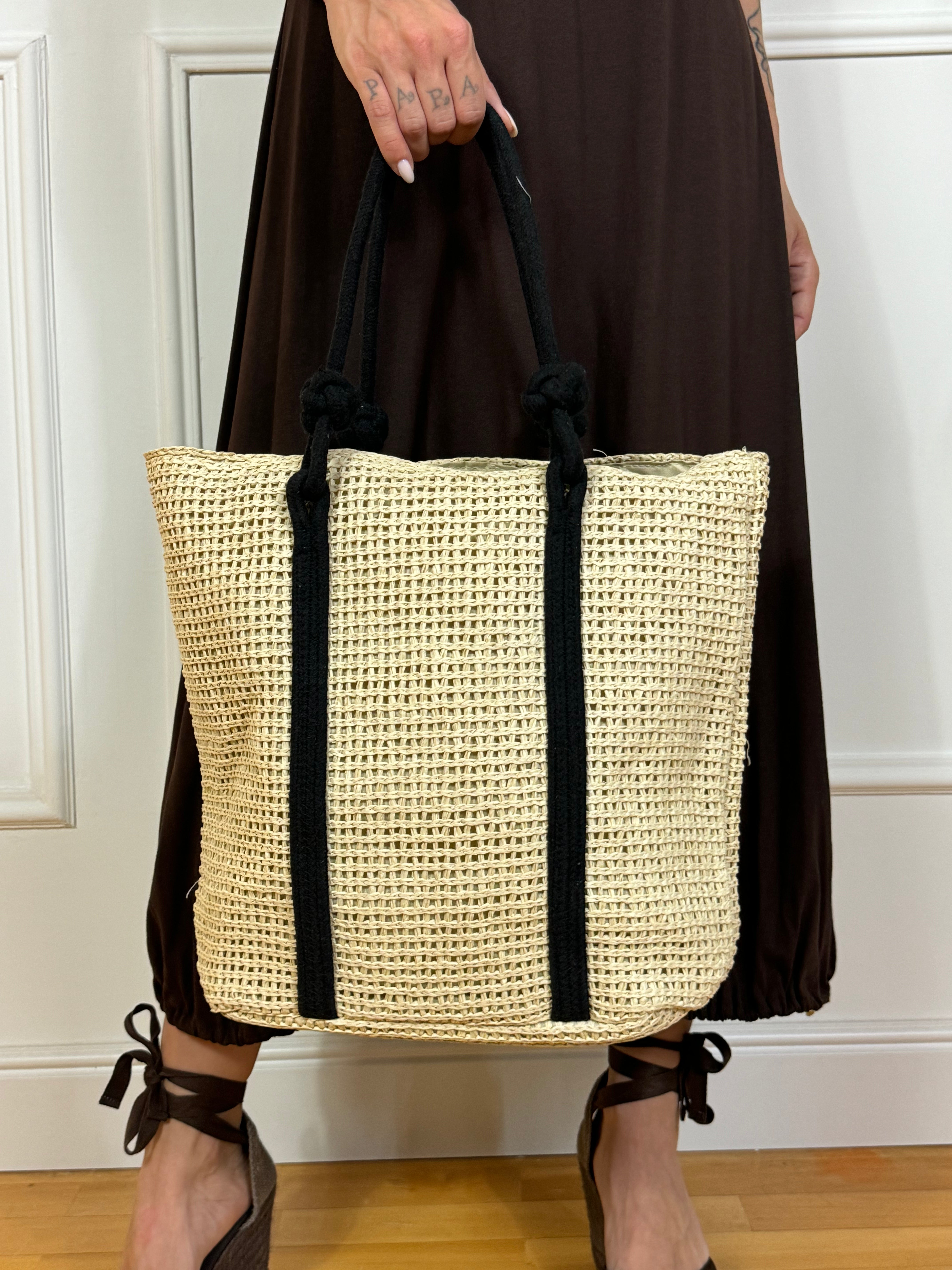 Borsa SHOPPER in paglia e corda