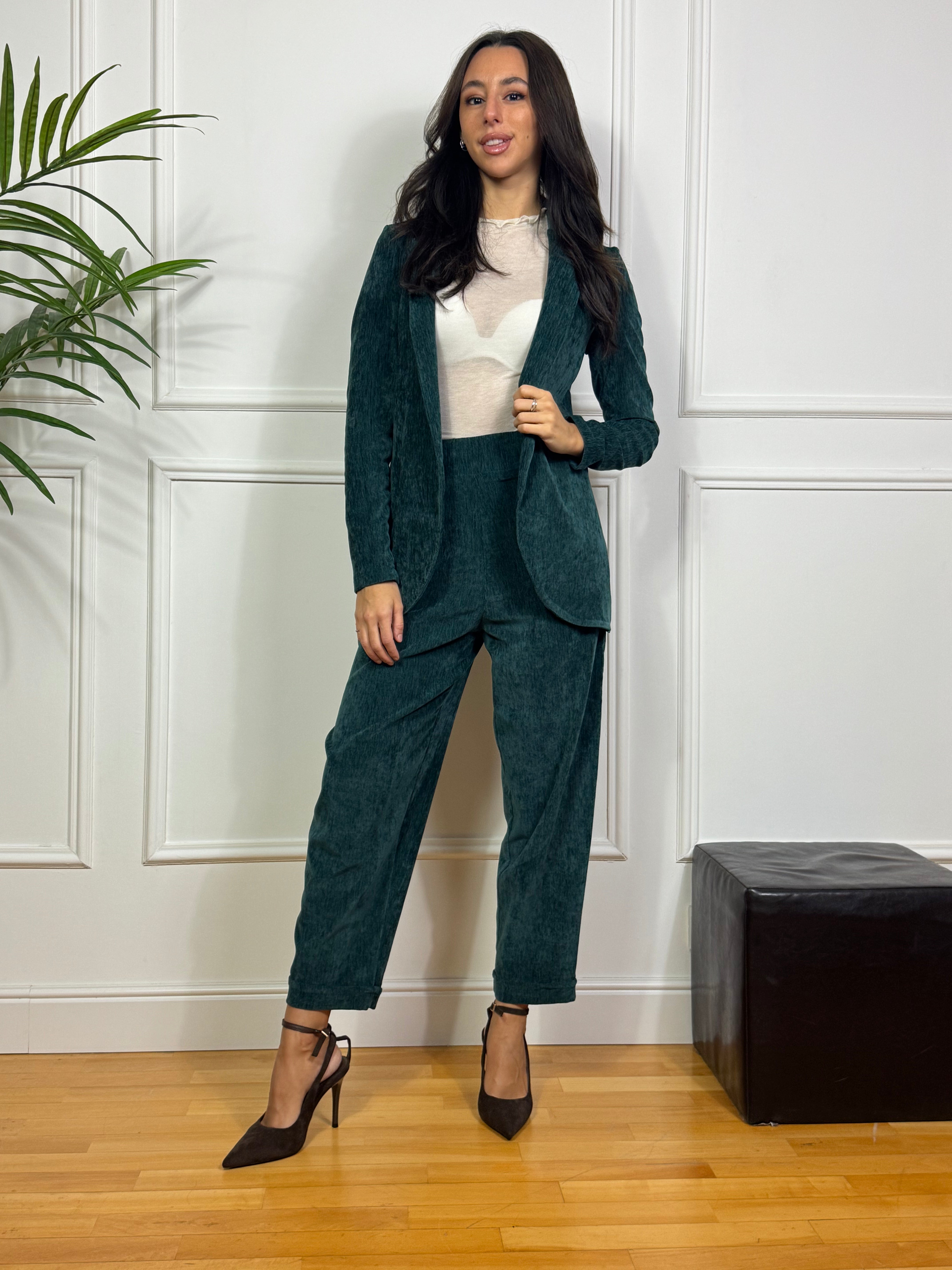 Giacca blazer aperta in velluto Susy Mix