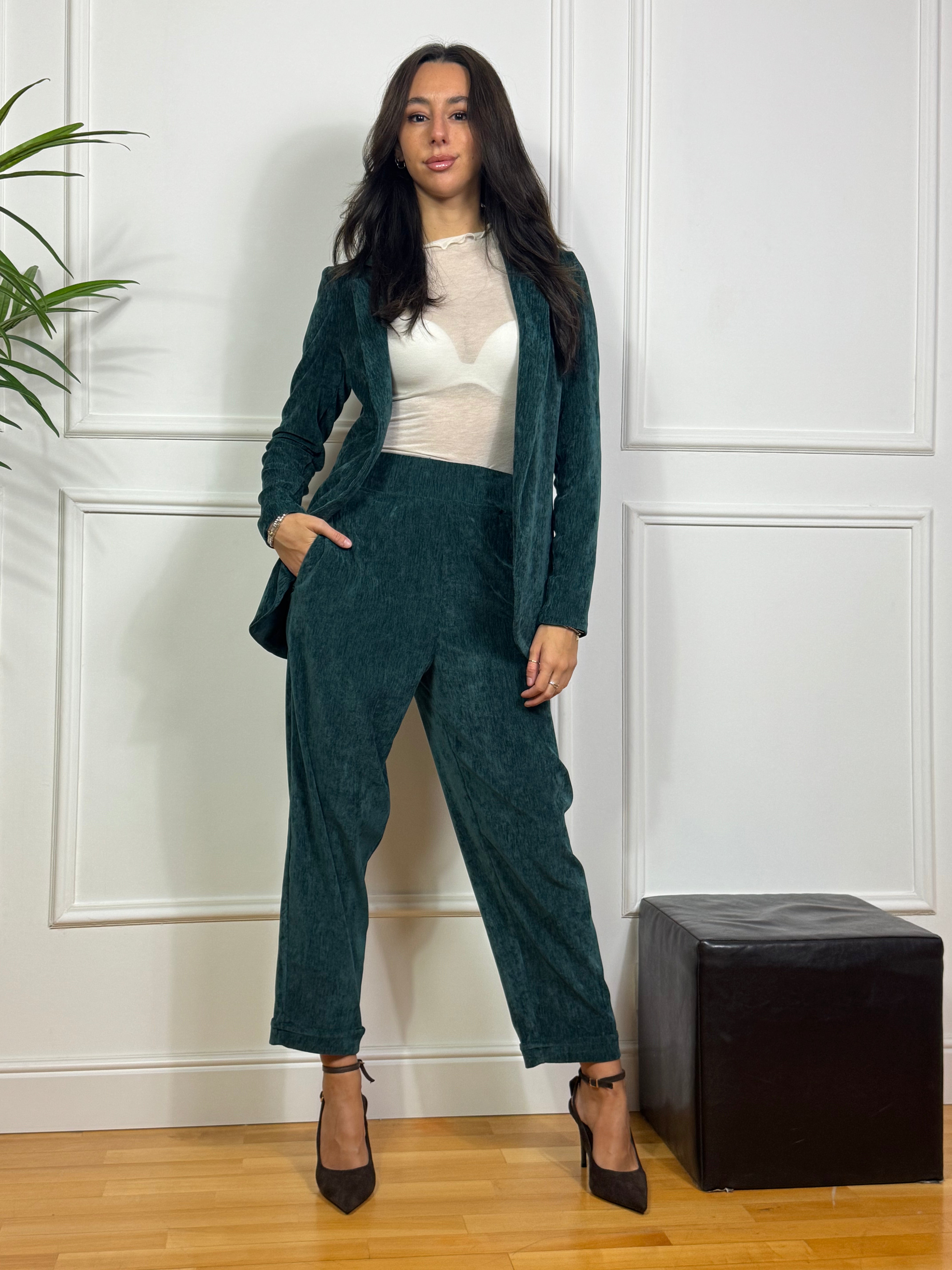 Pantalone a ovetto in velluto Susy Mix