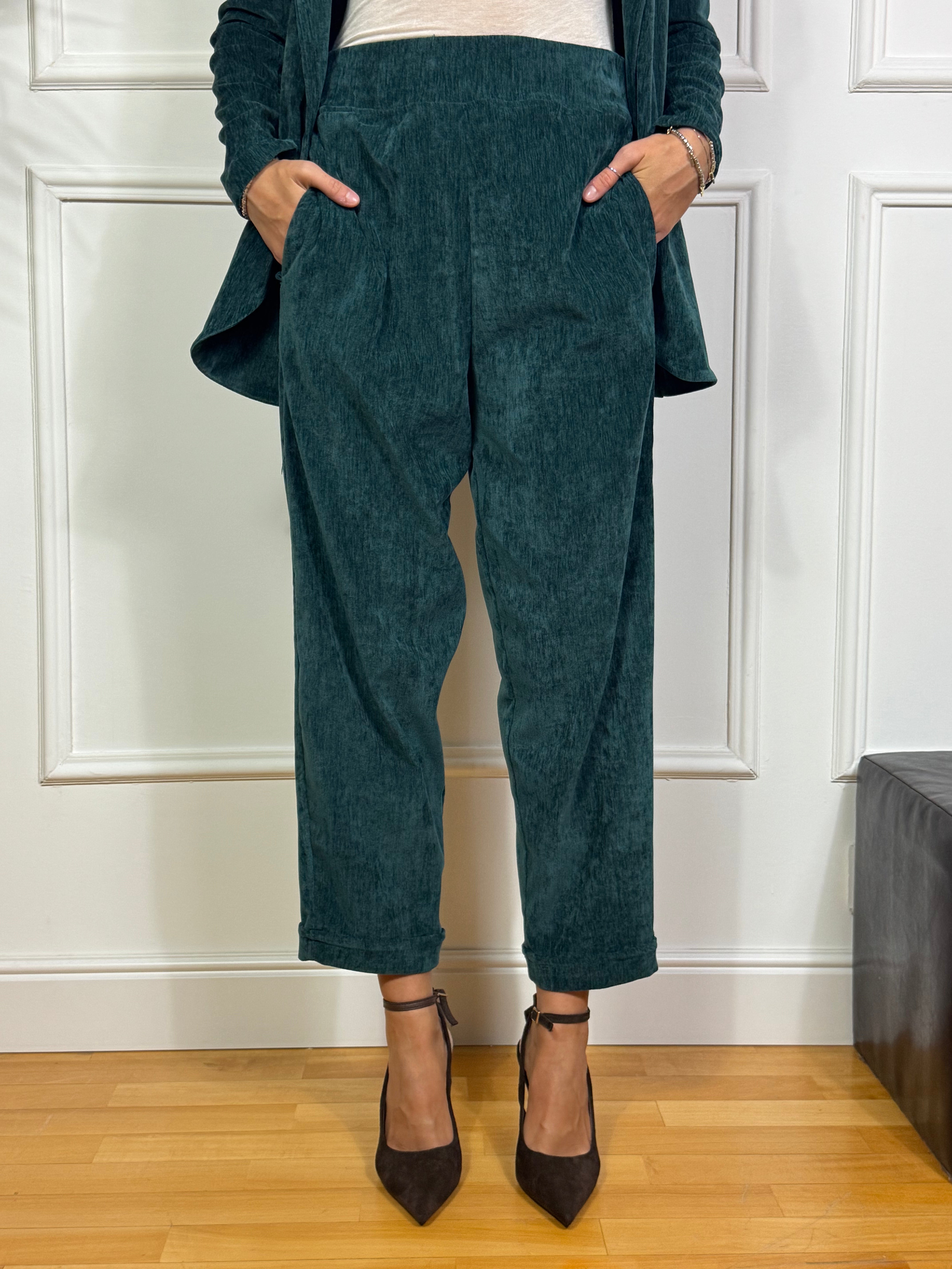 Pantalone a ovetto in velluto Susy Mix