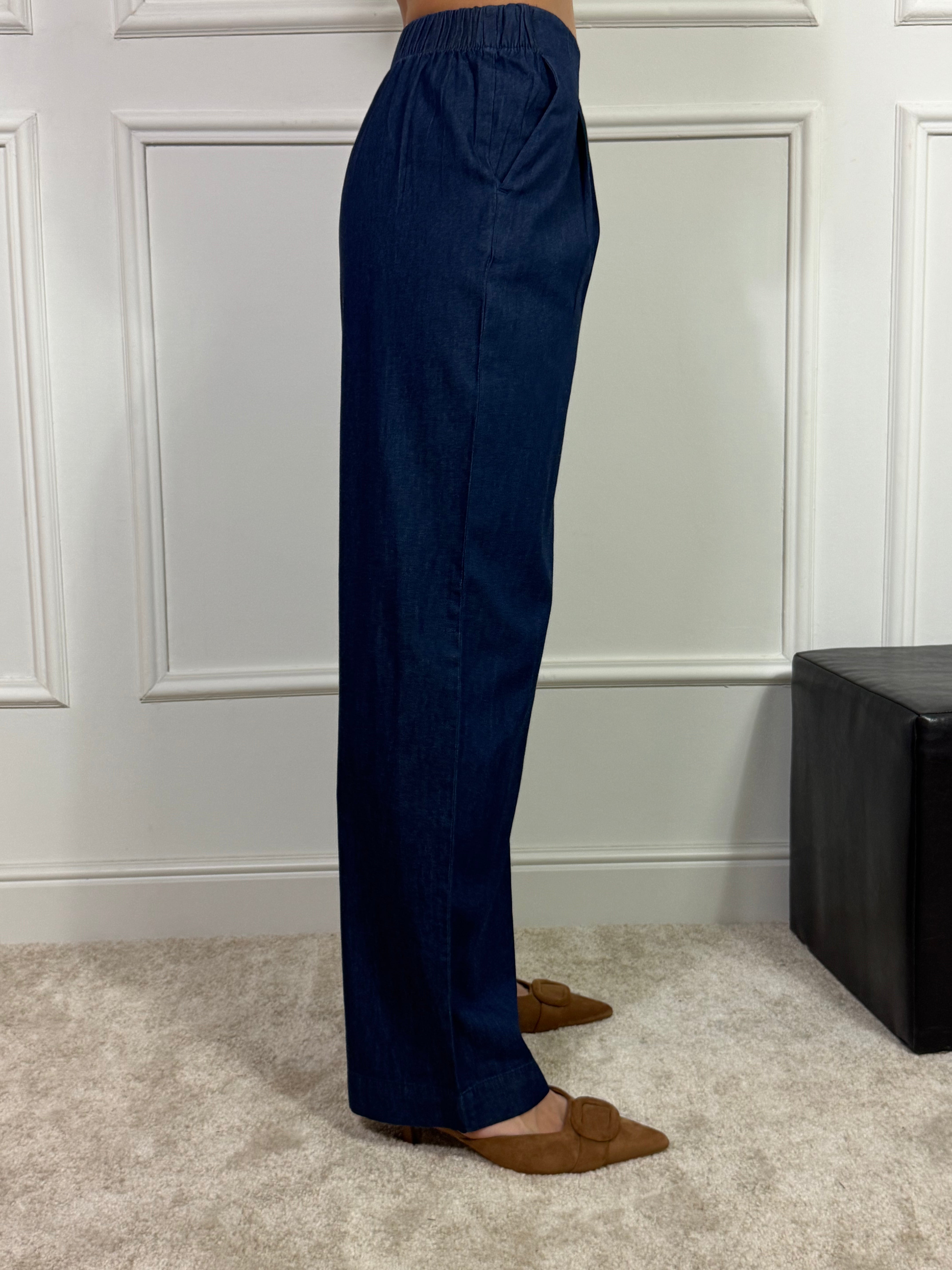 Pantalone WIDE in CHAMBRAY JJXX modello DEBBY con pinces