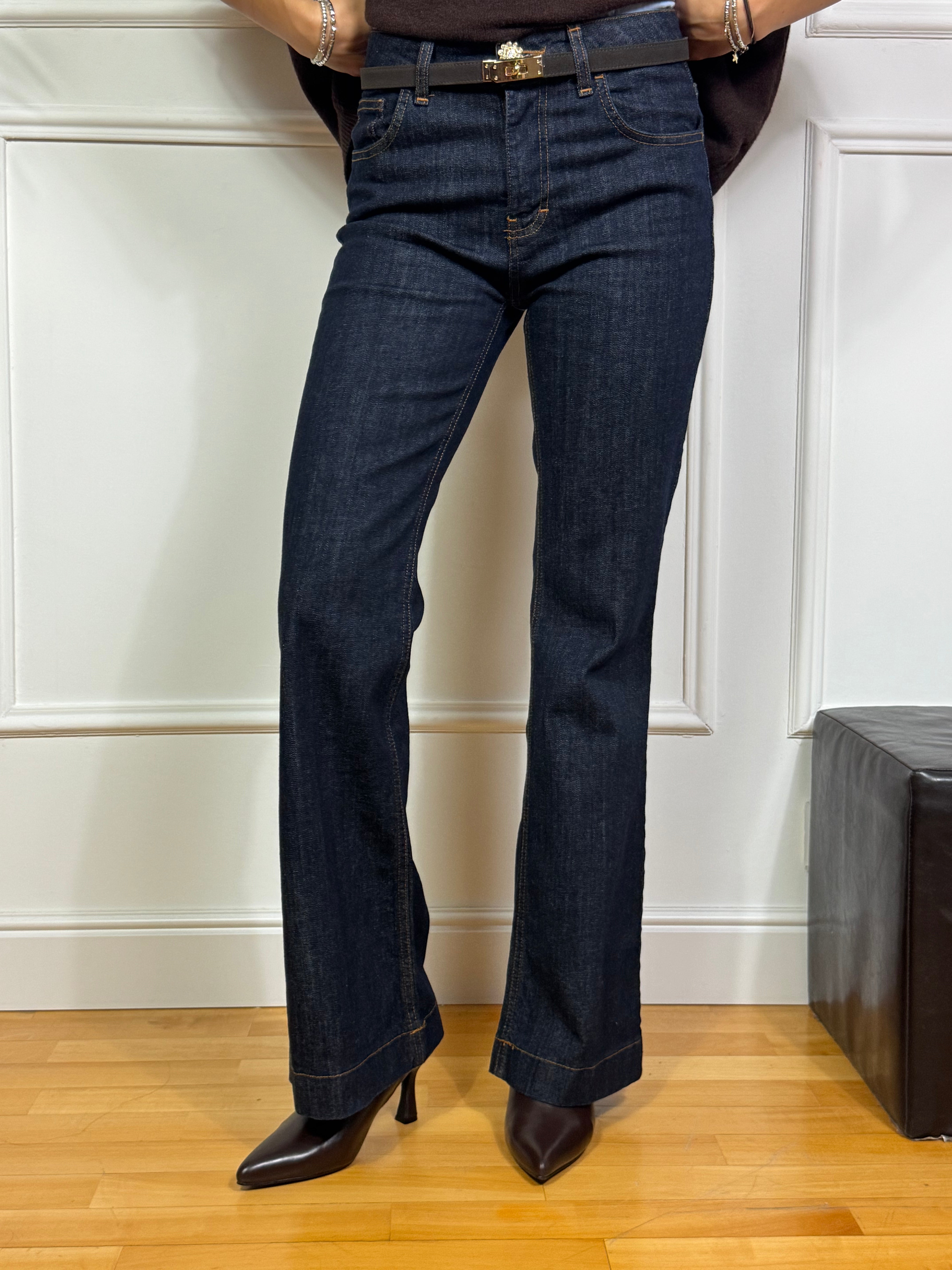 Jeans Susy Mix ZAMPETTA- BOTTONE GIOIELLO - BLU DENIM