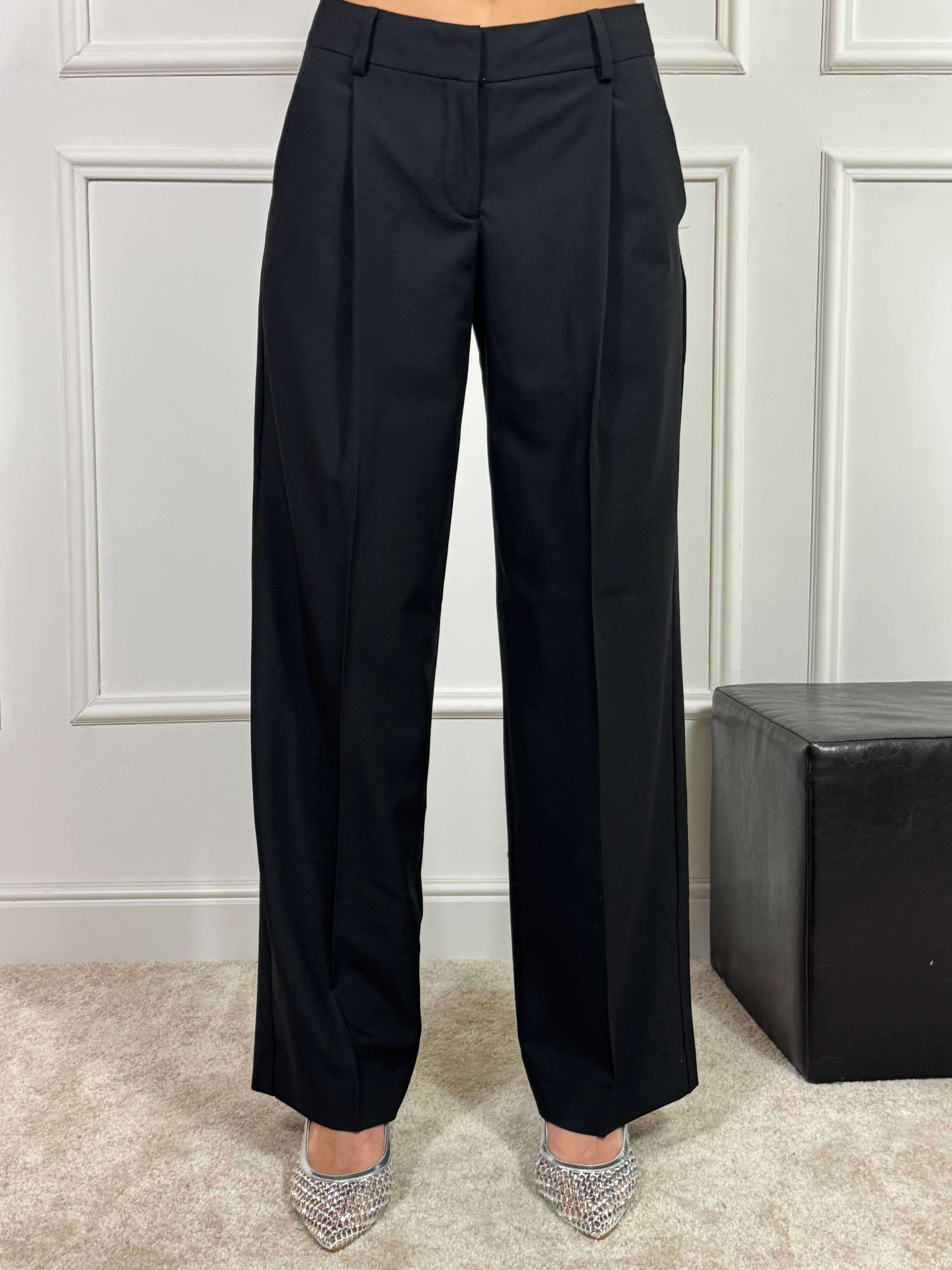 Pantalone JJXX modello ELLIS WIDE - ampio con pinces NERO