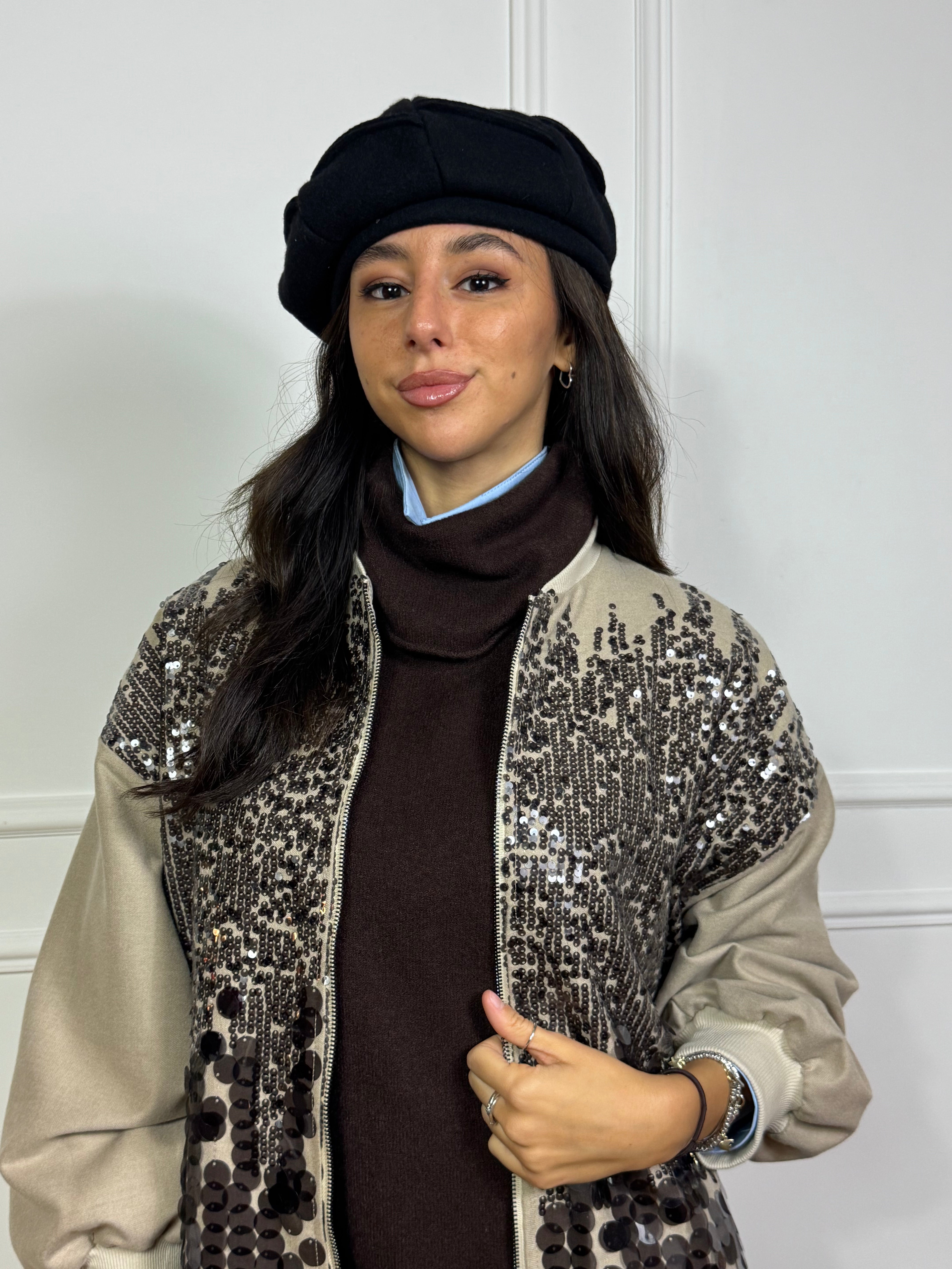 Basco in pannetto Susy Mix con cuciture a vista