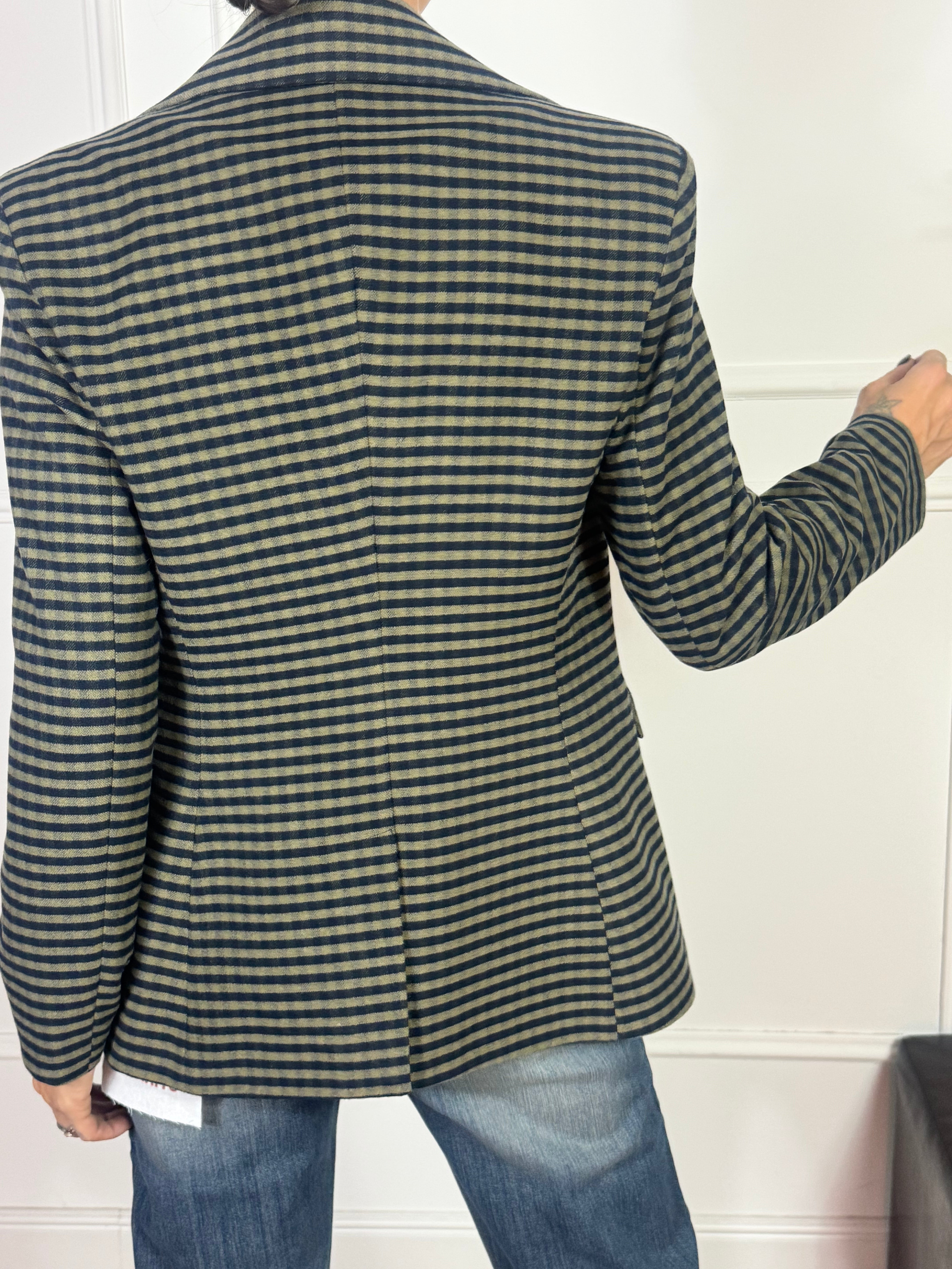 Giacca blazer Kikisix quadretti OLIVA-BLU