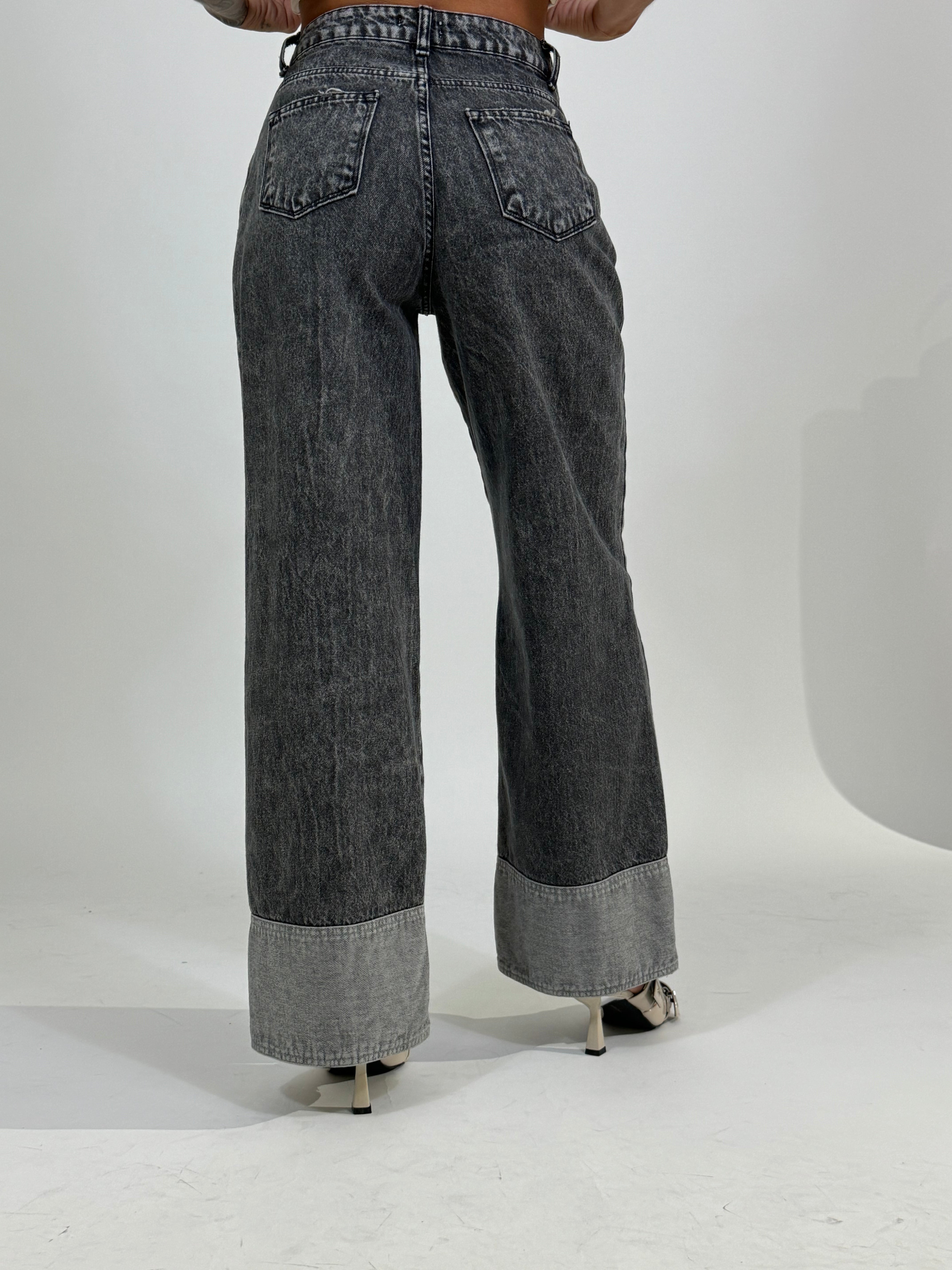 Jeans palazzo con risvolto Susy Mix