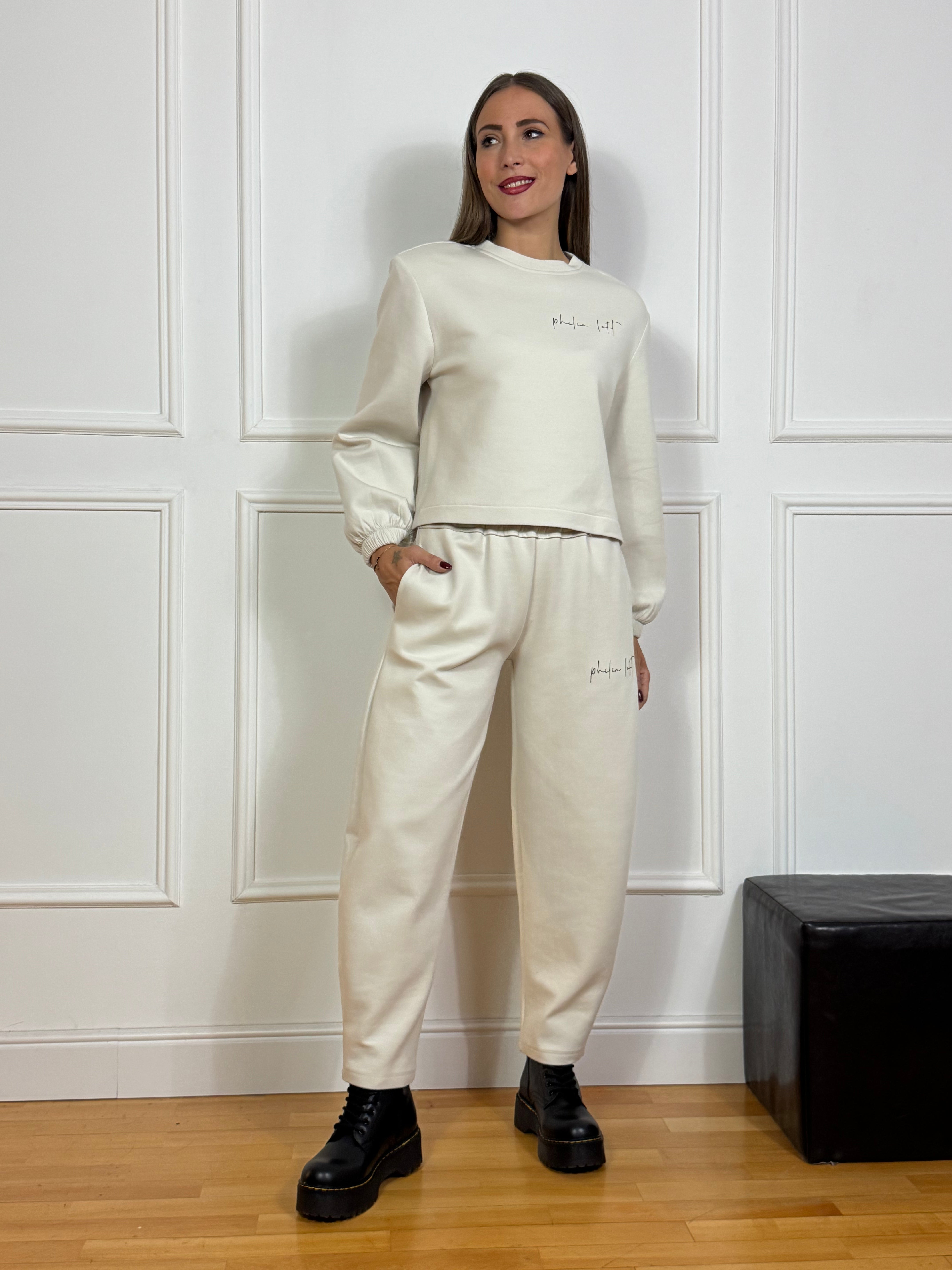 Felpa a scatoletta Philia Loft con scritta logo