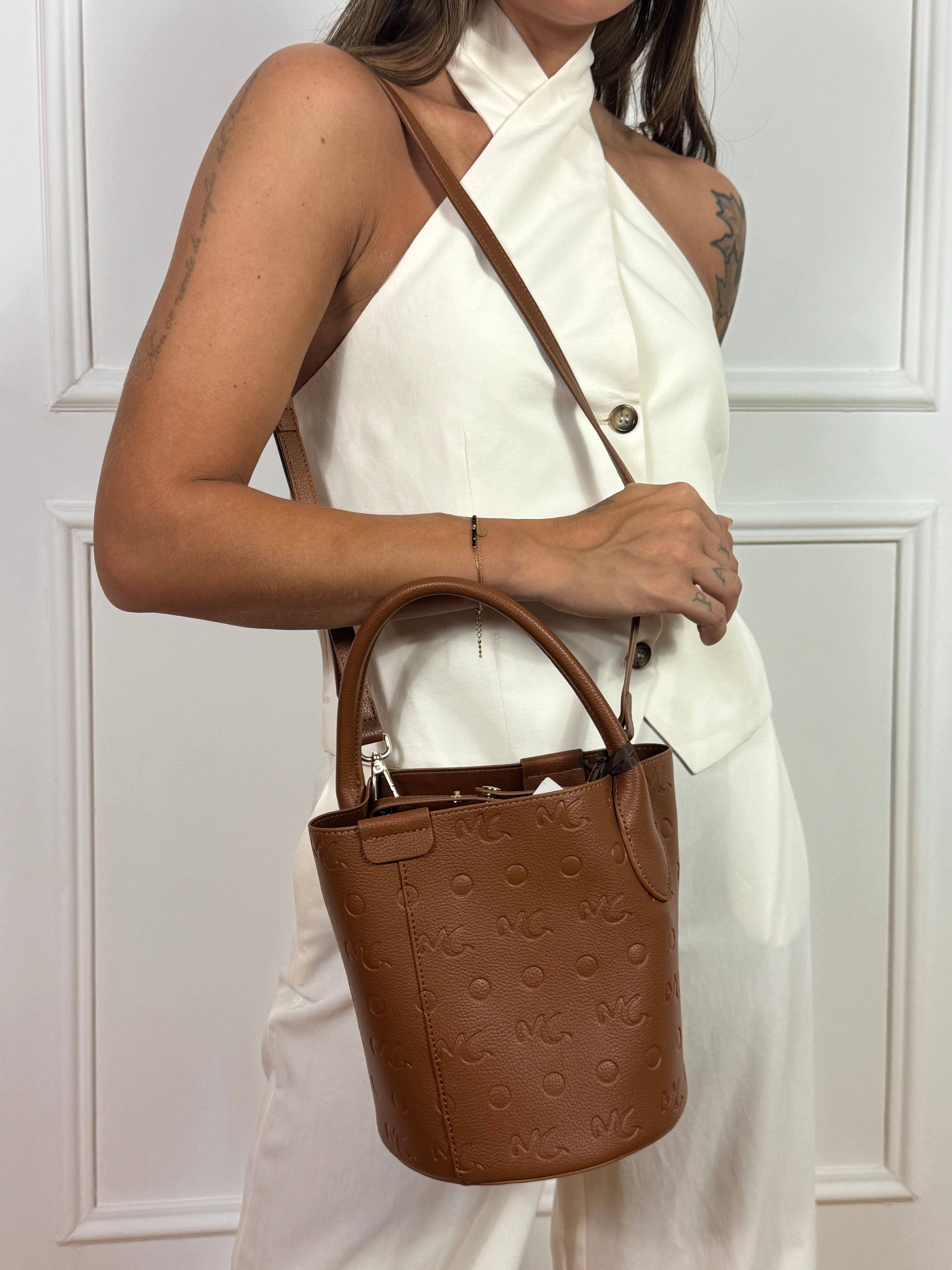SECCHIELLO in ecopelle Manila Grace EMBOSSED con logo